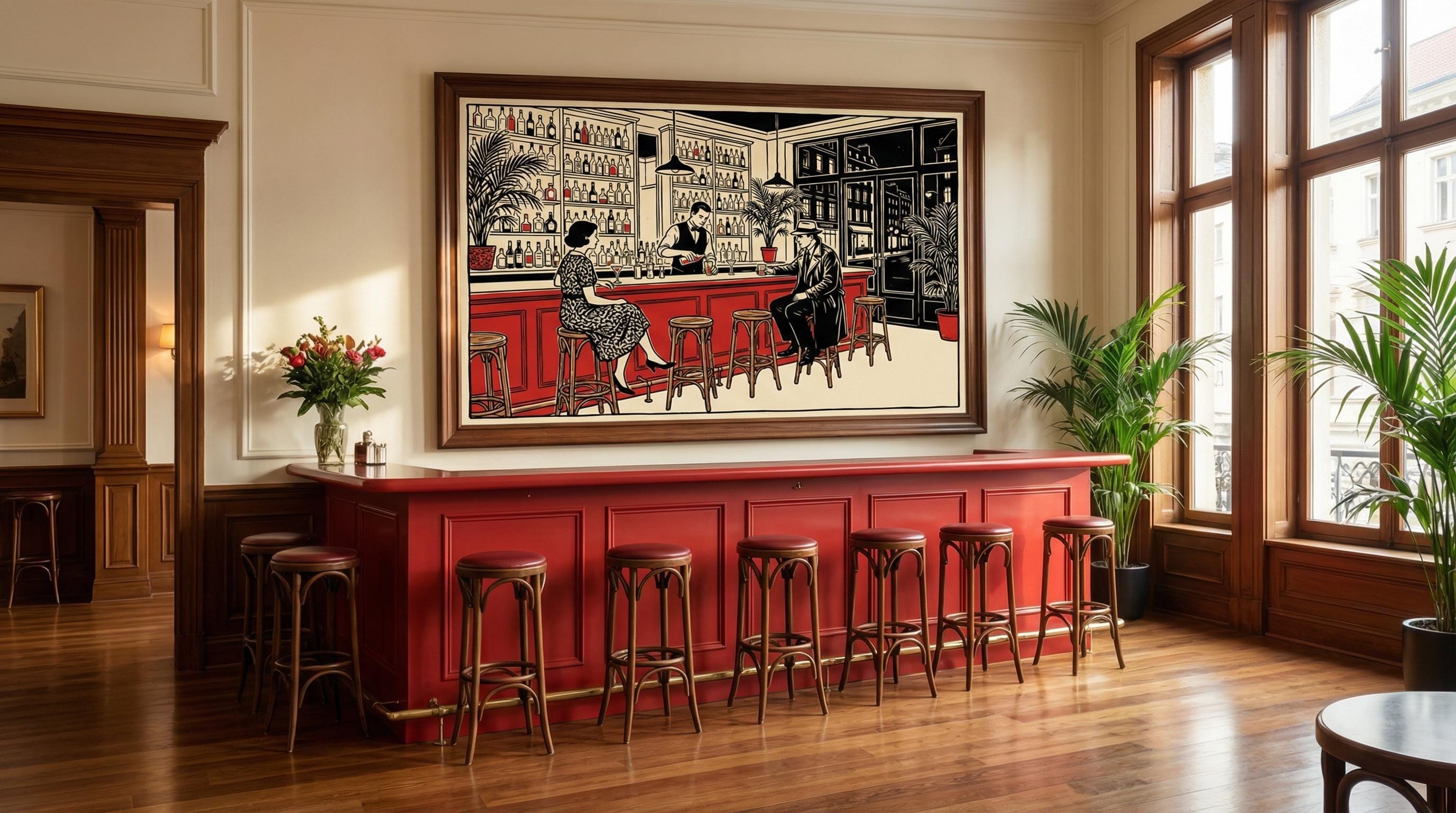 Bar Break Art Print: Home and Office Decor (Multiple Frame Choices)