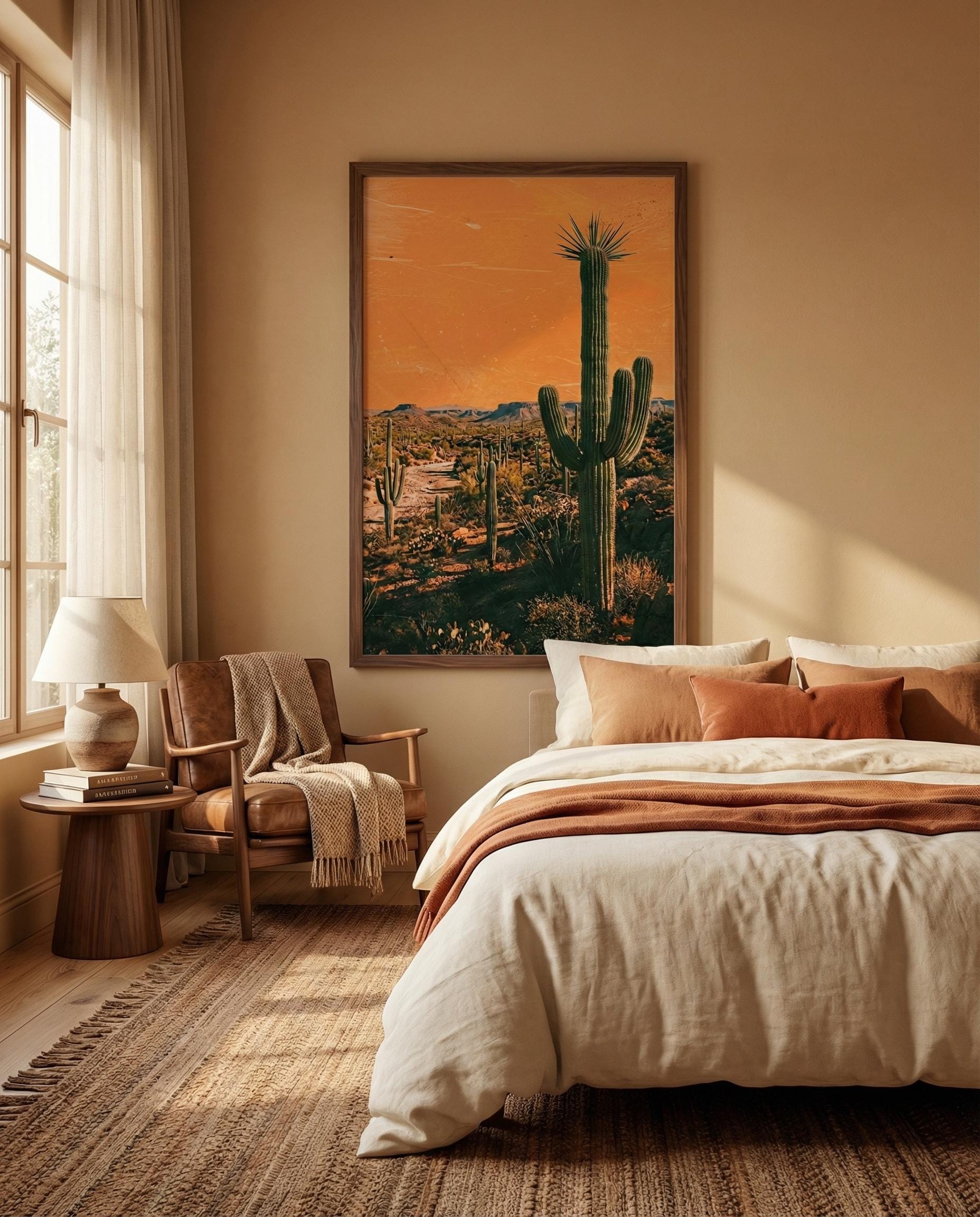 Desert Cactus Wall Art Print: Matte or Canvas, Framed Options