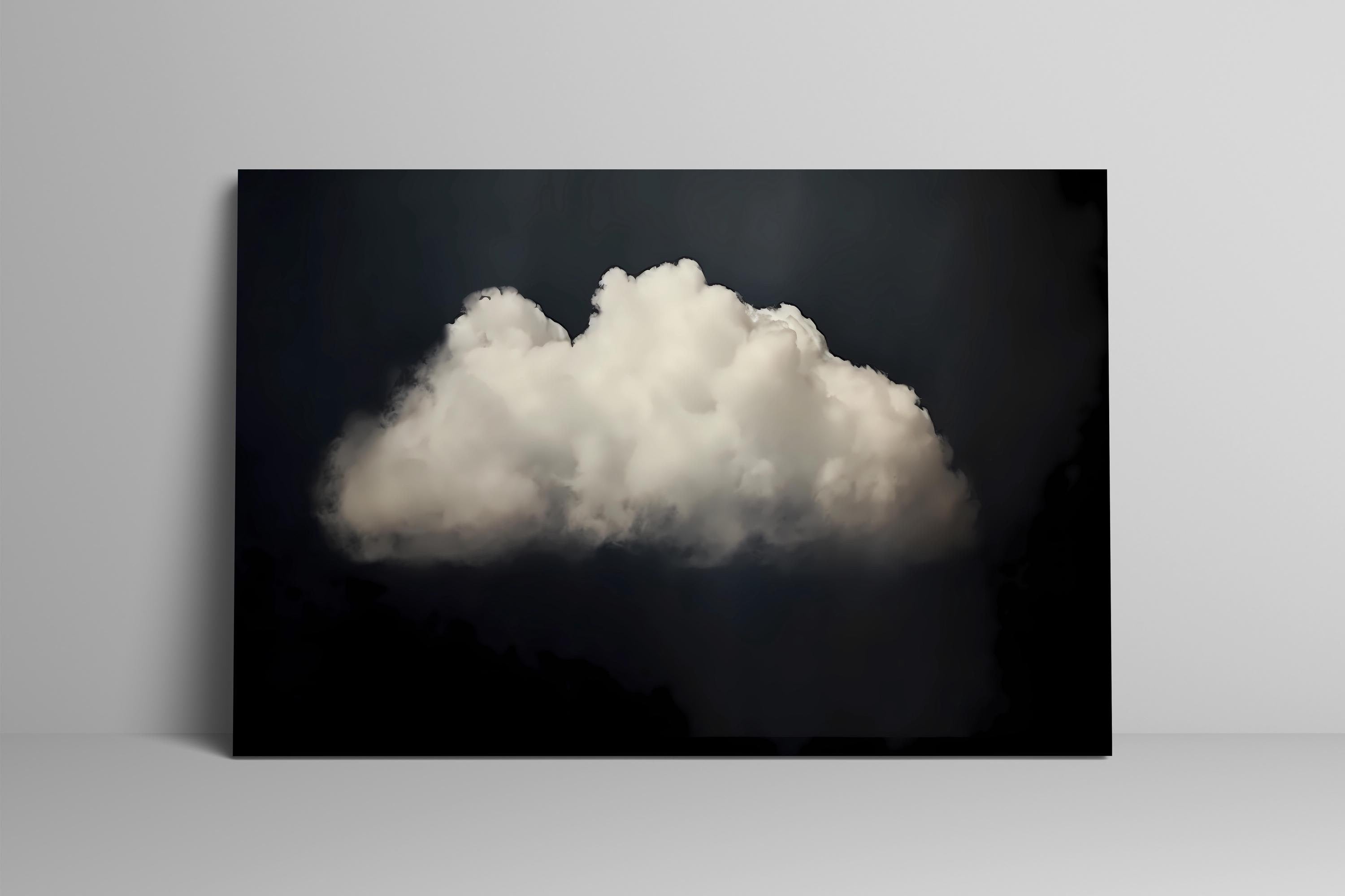 Shadow & Light: Vintage Moody Cloud Art Print | Minimalist Framed Wall Decor