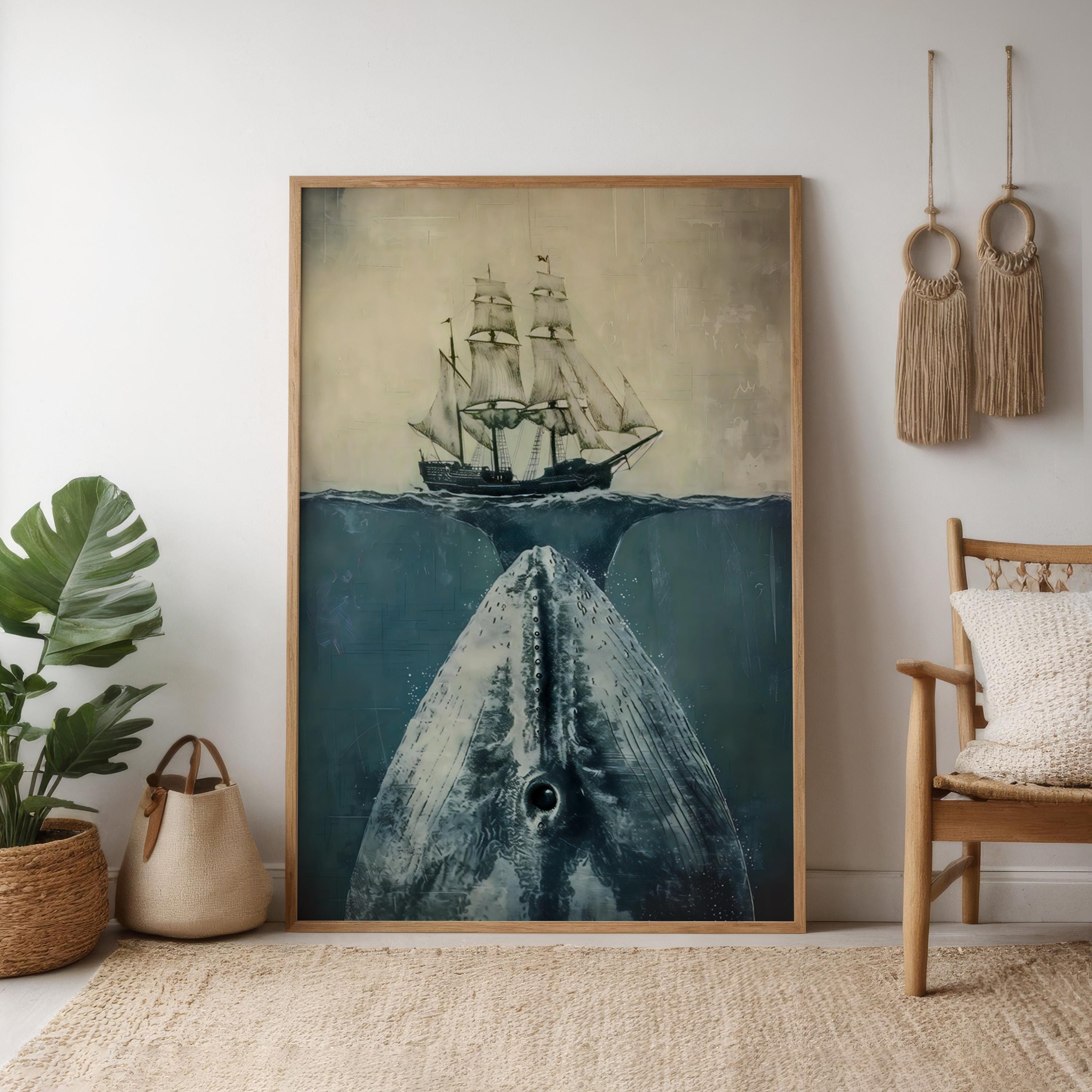 The Leviathan: Whale & Sailing Ship Art | Moody, Mysterious & Contemplative Ocean Decor