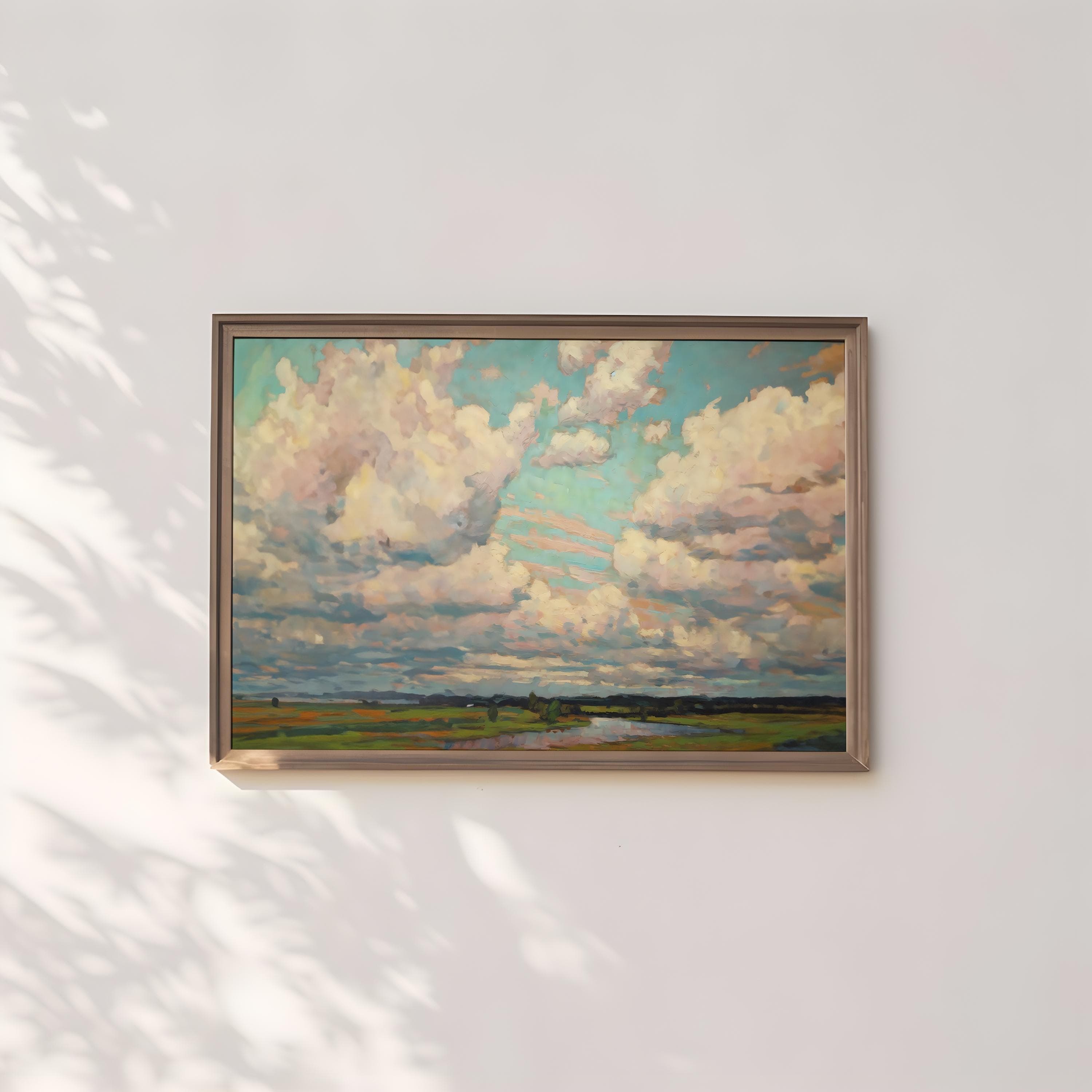 Impressionist Colorful Clouds Print - Soft Colors, Matte Finish