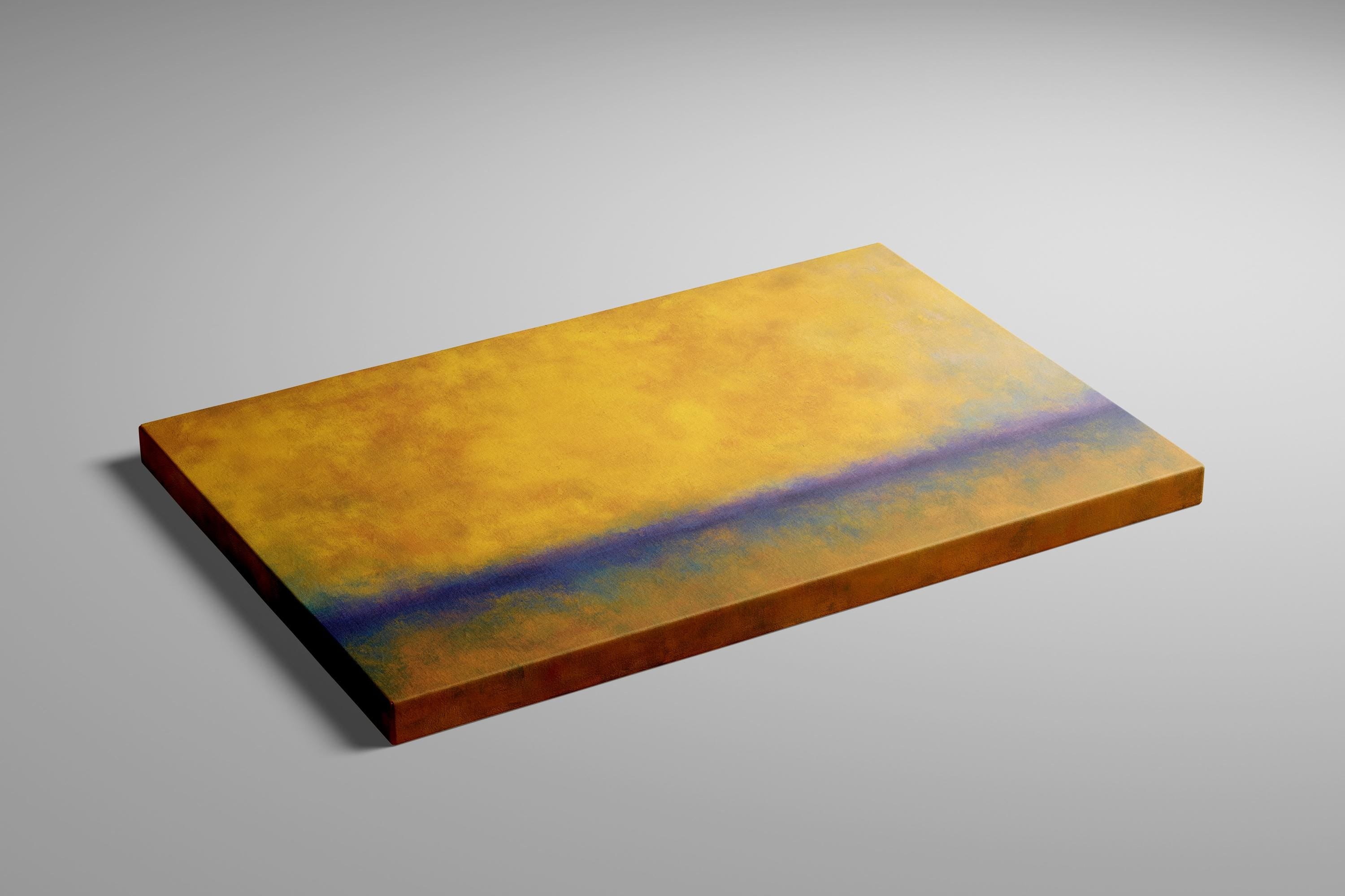 Minimalist Abstract Art Set - Warm Style in Yellow and Indigo