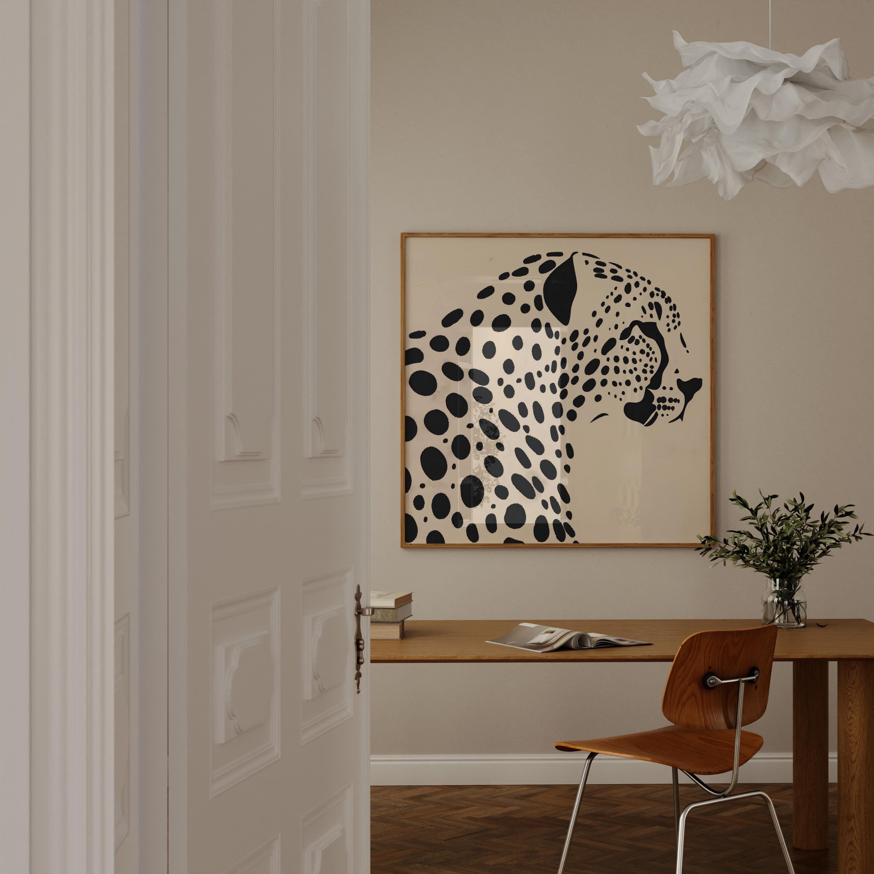The Patterned Soul: Minimalist Black & White Leopard Art | Modern & Graphic Wildlife Decor