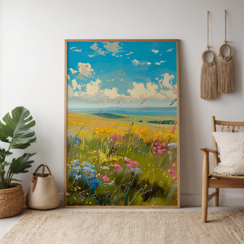 Impressionist Wildflower Art – Vibrant Landscape Painting | Joyful Nature Canvas