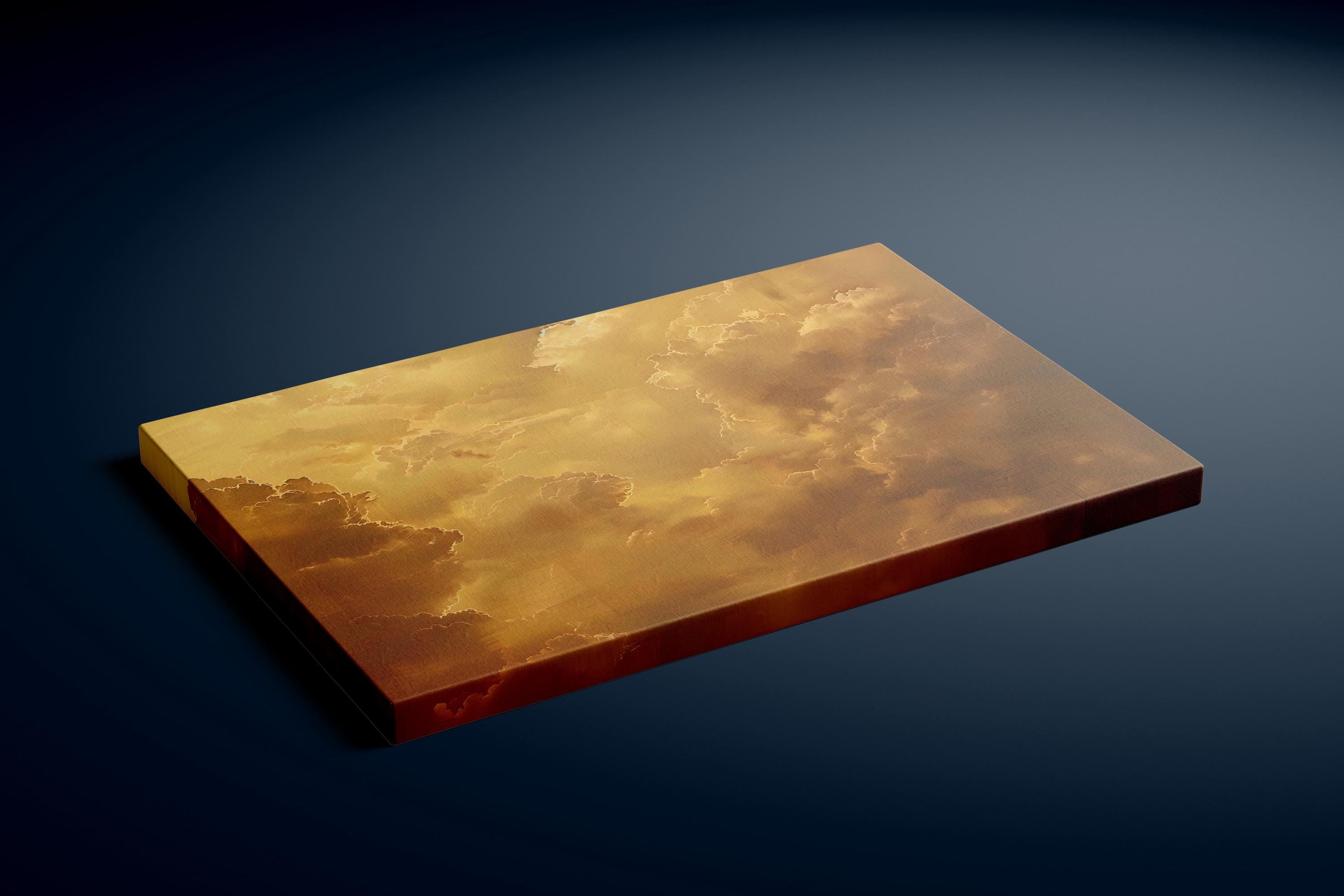 The Golden Firmament: Ethereal & Majestic Golden Cloudscape | Serene & Uplifting Sky Art