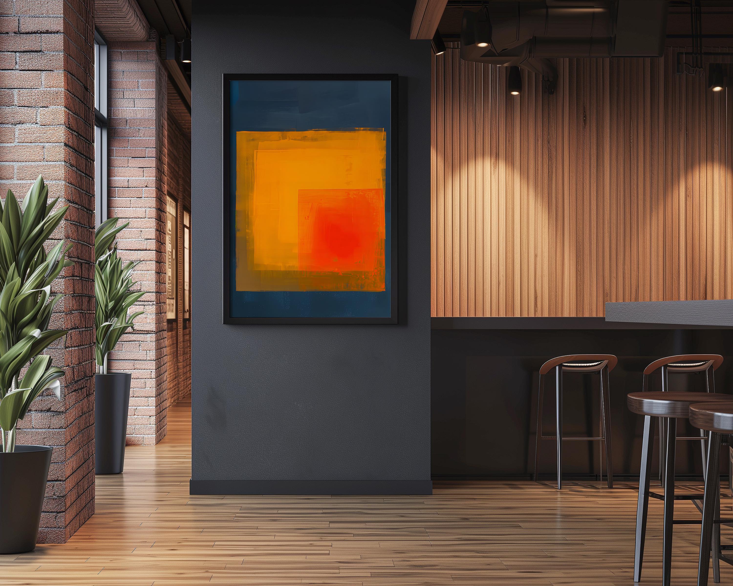 The Joyful Grid: Modern Minimalist Abstract | Vibrant & Harmonious Wall Decor