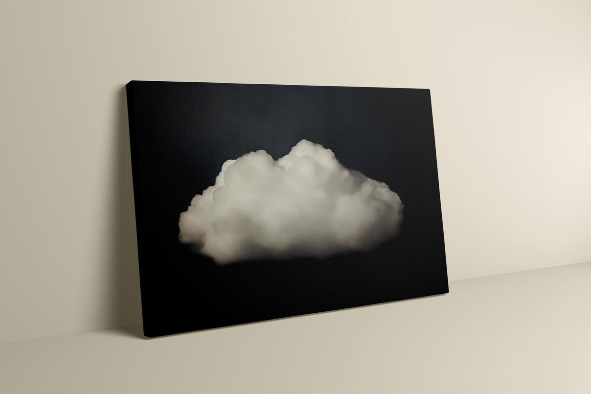 Vintage Moody Cloud Art | Framed Minimalist Wall Art - Contemplative Decor Print — Digital Download