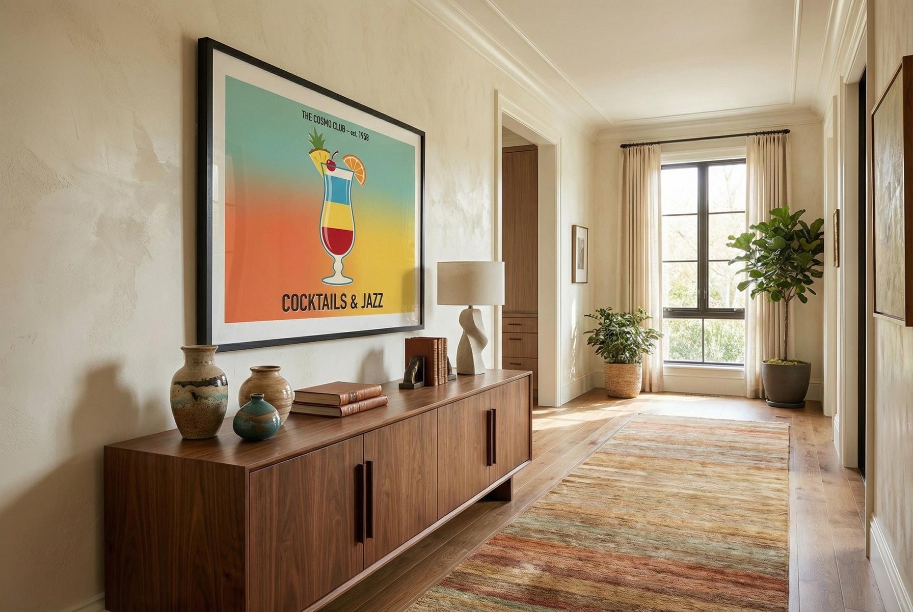 Cocktails & Jazz Print: Stylish Bar Decor (Matte or Canvas)