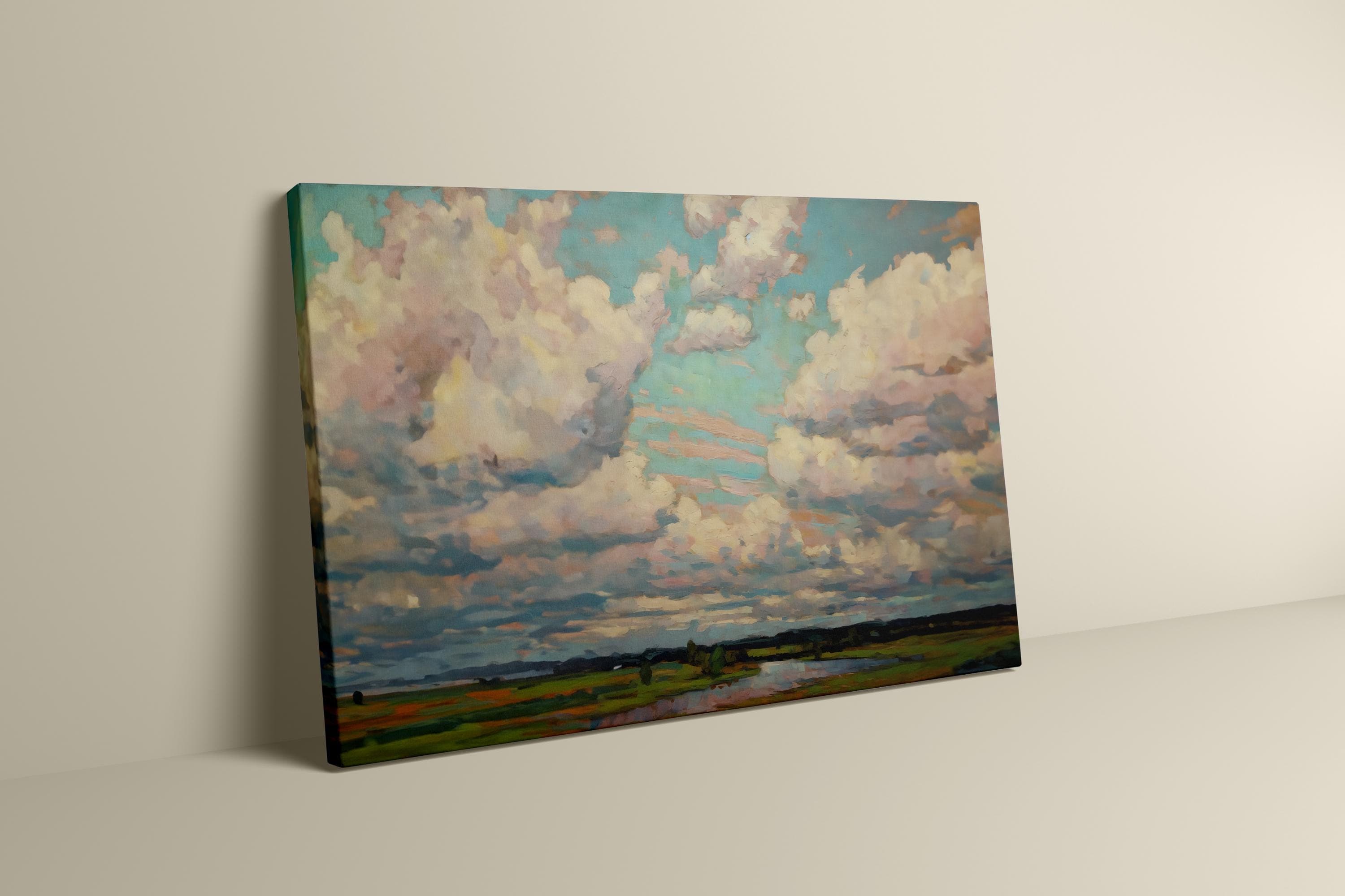 Impressionist Colorful Clouds Print - Soft Colors, Matte Finish