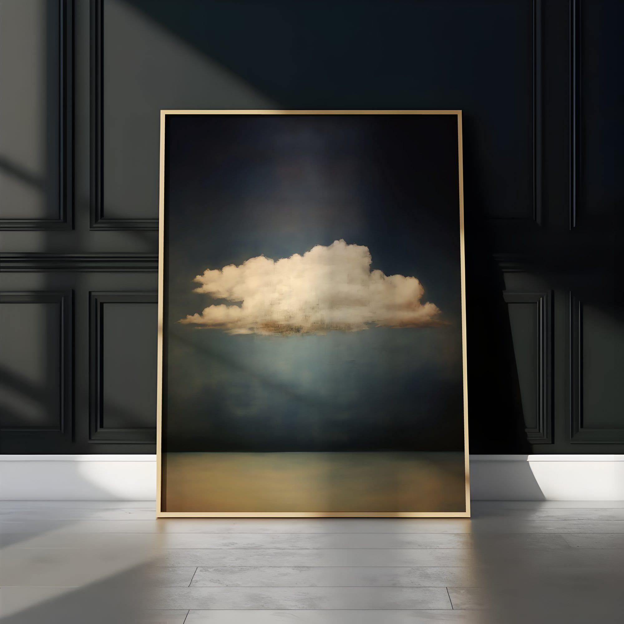 Moody Clouds Wall Art: Vintage Minimalist Print (Muted Palette)