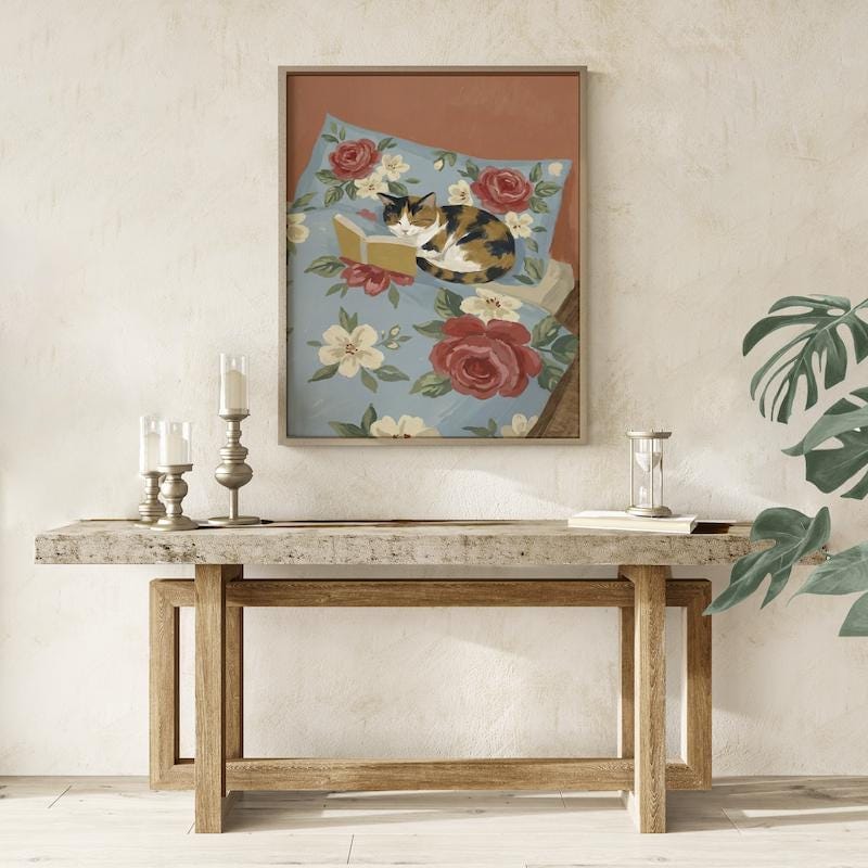 Red Panda Sushi Date Print, Cute Foodie Art (Multiple Sizes)