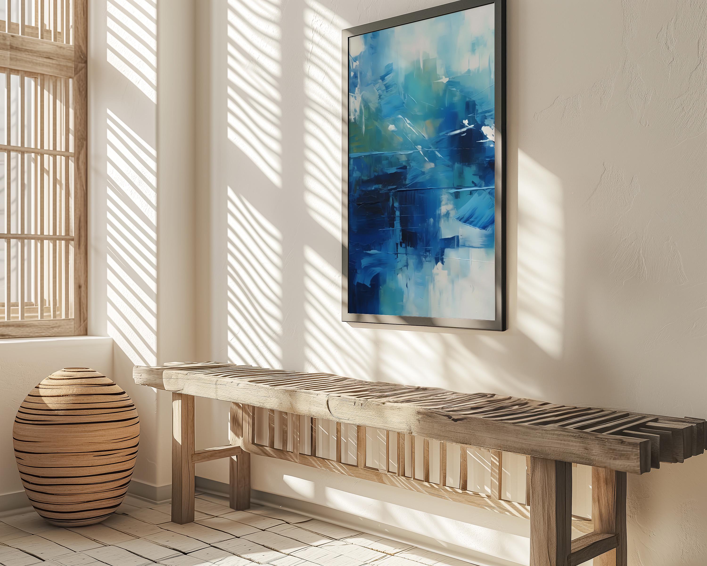 The Blue Deep: Modern Expressionist Abstract Art | Serene & Dynamic Blue Wall Decor