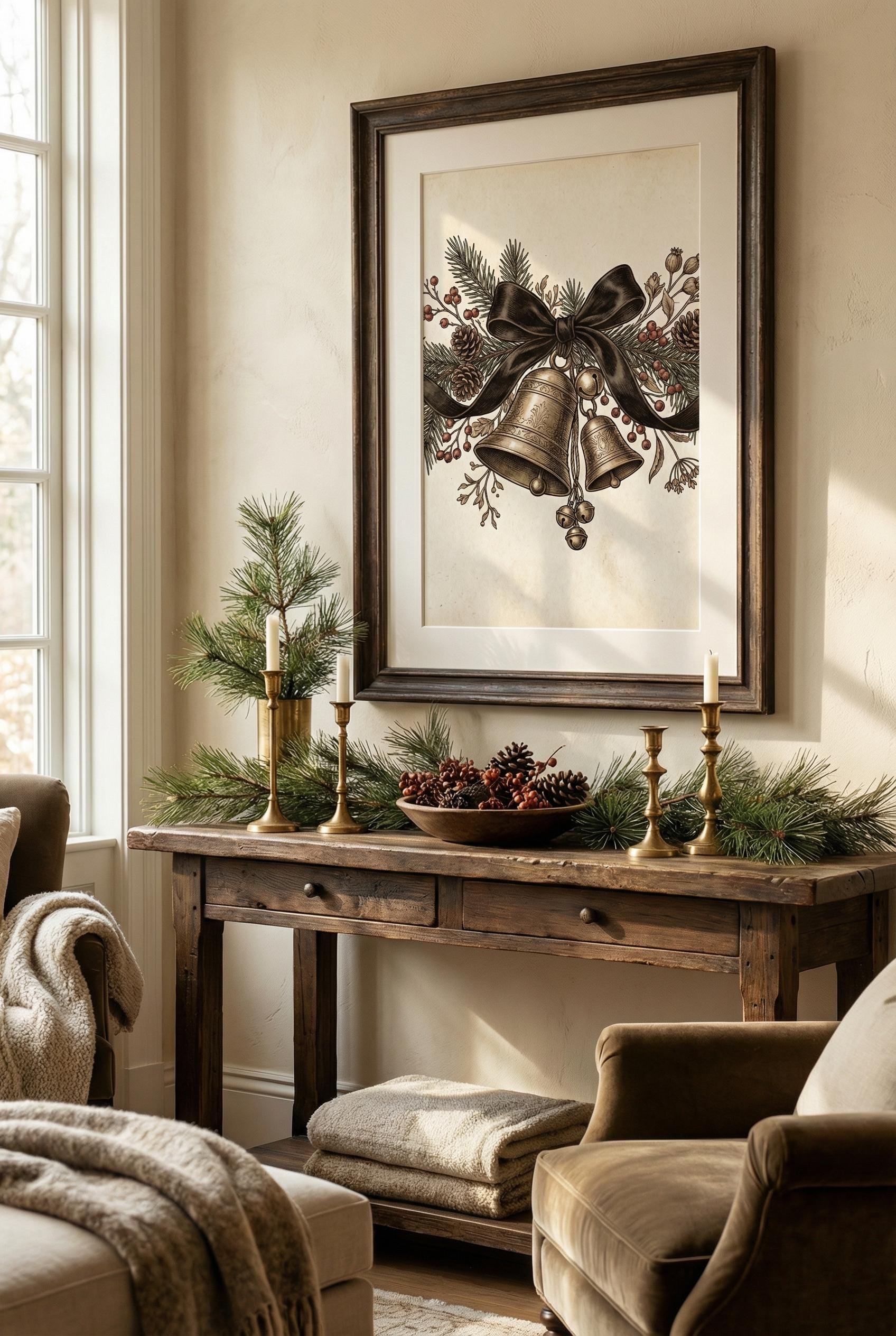 Jingle Bells Art Print: Holiday Wall Decor for Living Room