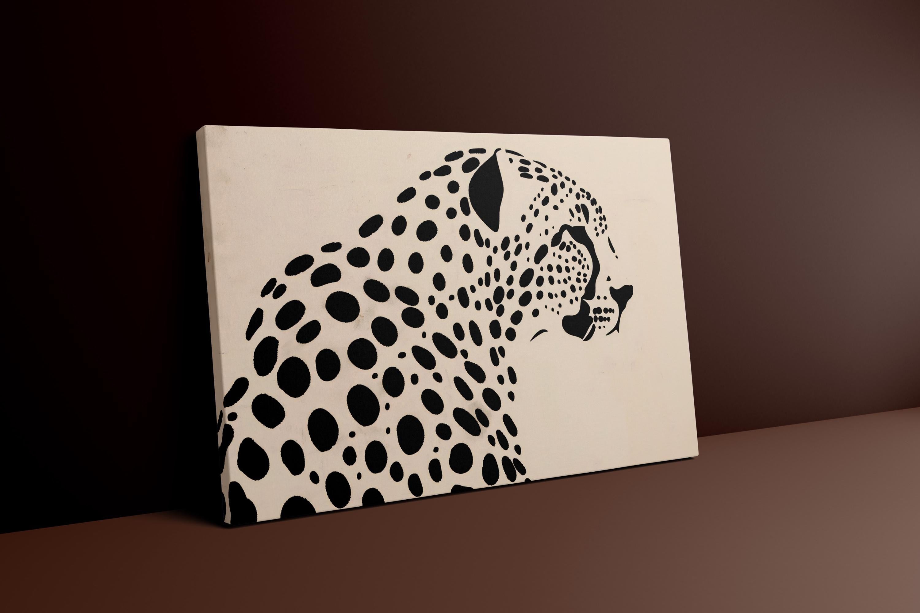 The Patterned Soul: Minimalist Black & White Leopard Art | Modern & Graphic Wildlife Decor
