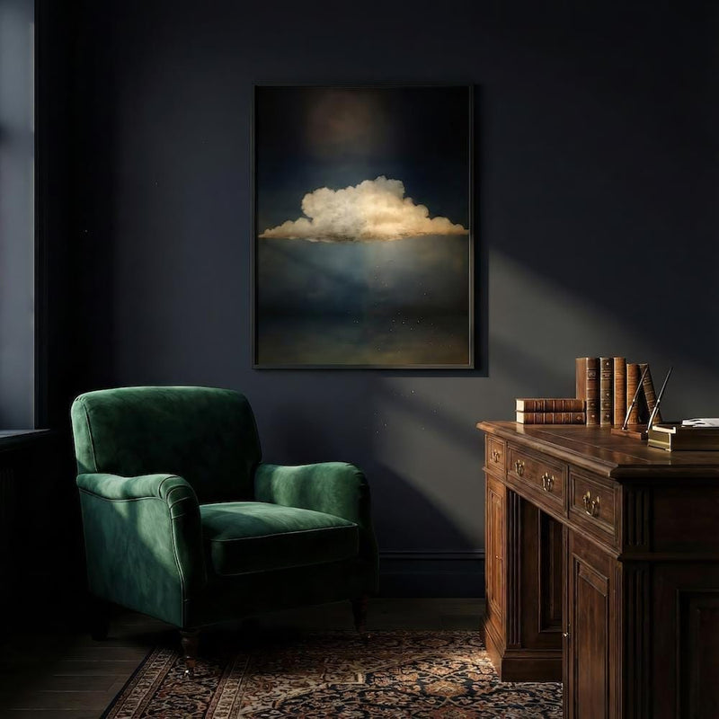 Vintage Moody Cloud Wall Art, Minimalist Sky (Matte or Canvas)