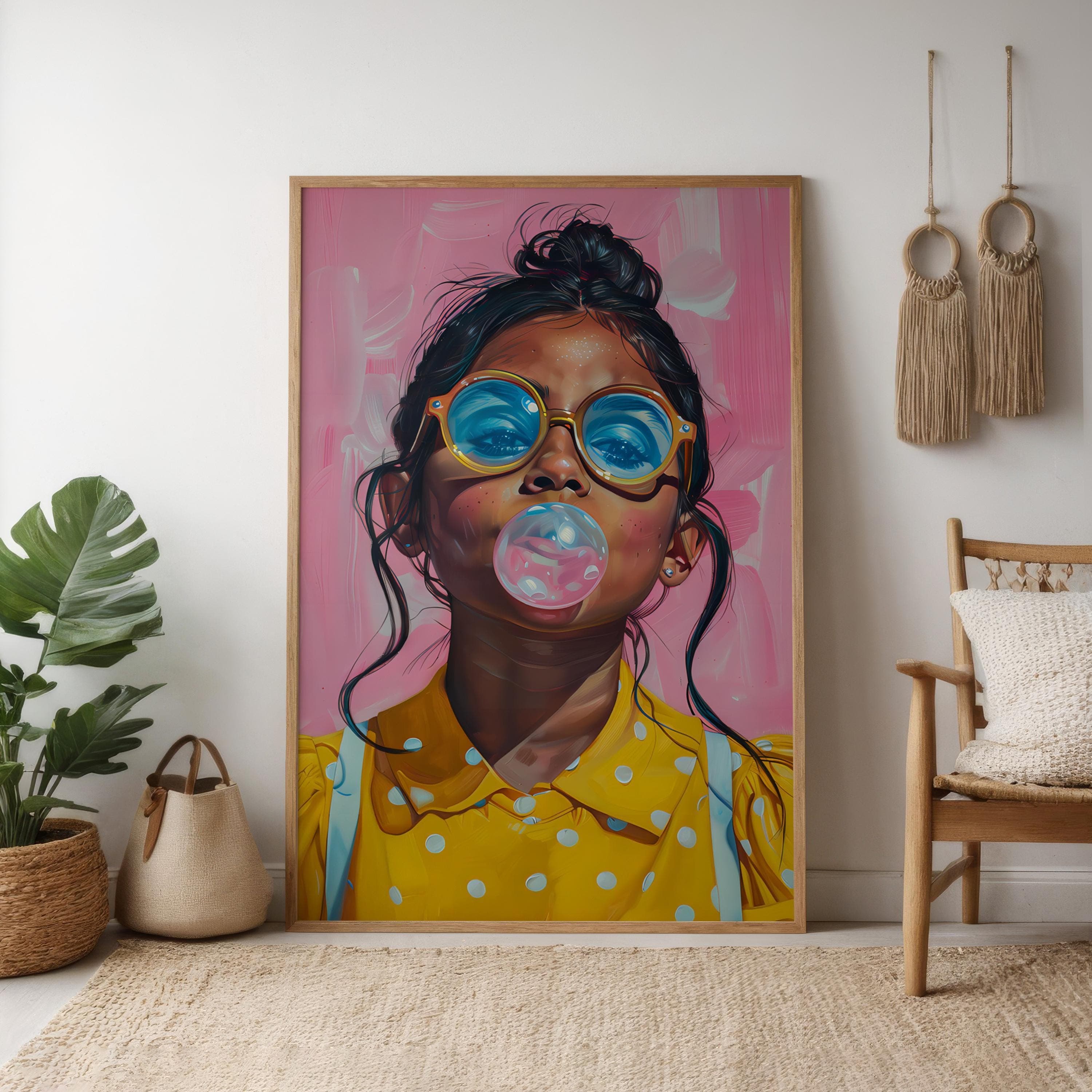 Latina Girl Canvas Print: Vibrant Portrait Art (Multiple Sizes)