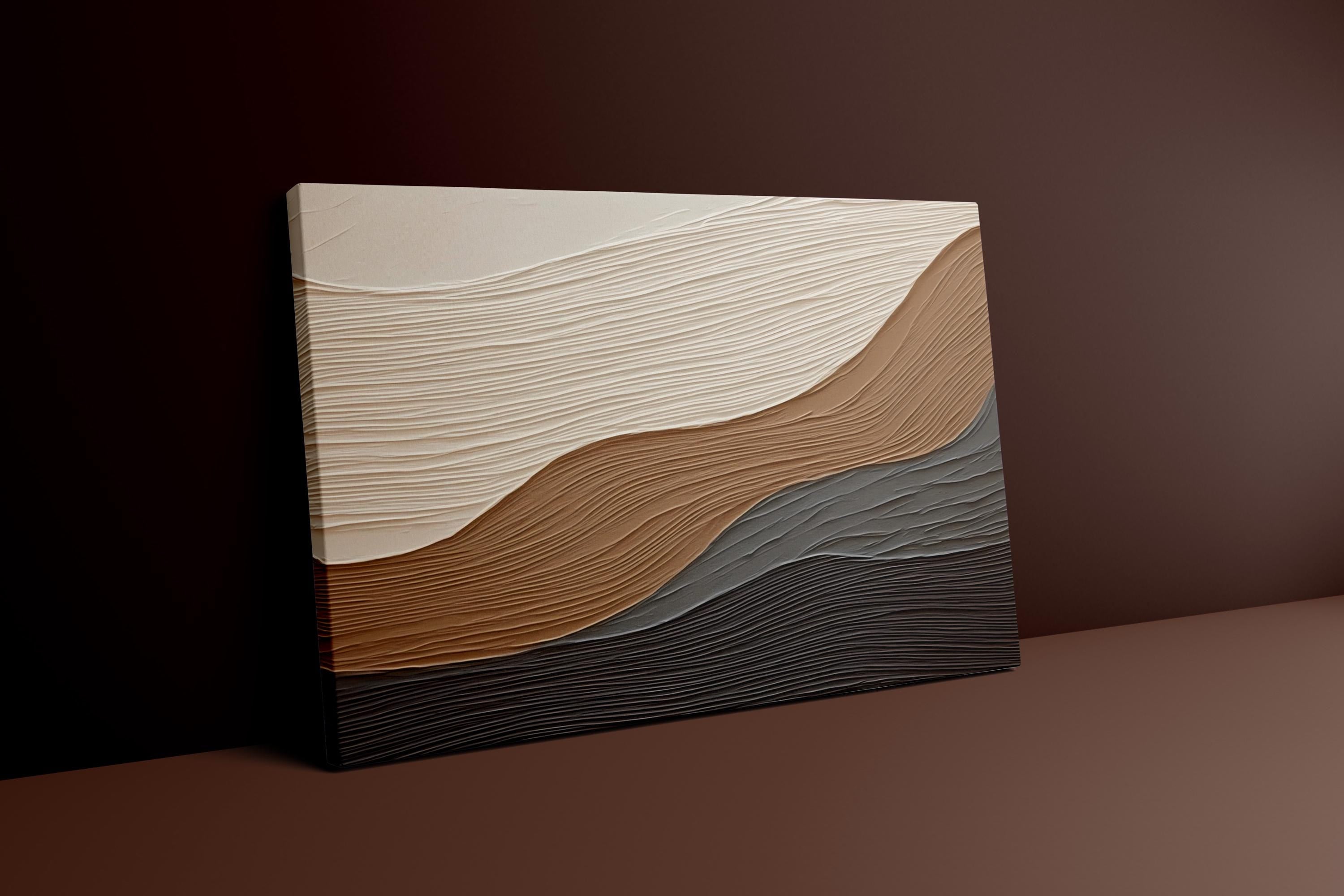Earthen Waves: Minimalist Ocean Art Print | Framed Earth-Tone Wall Decor