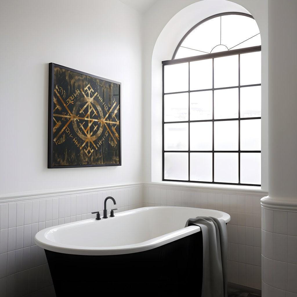 The Golden Sigil: Mystical Esoteric Symbol Art | Dark Academia & Occult Wall Decor