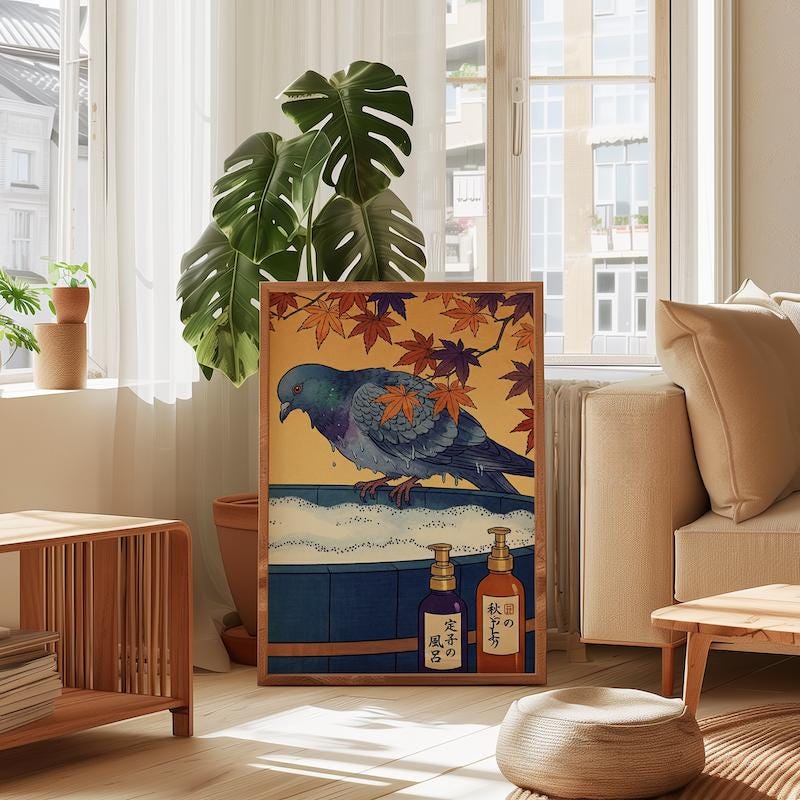 Food Wall Art: Hot Dog and Wine - Humorous Kitchen Decor