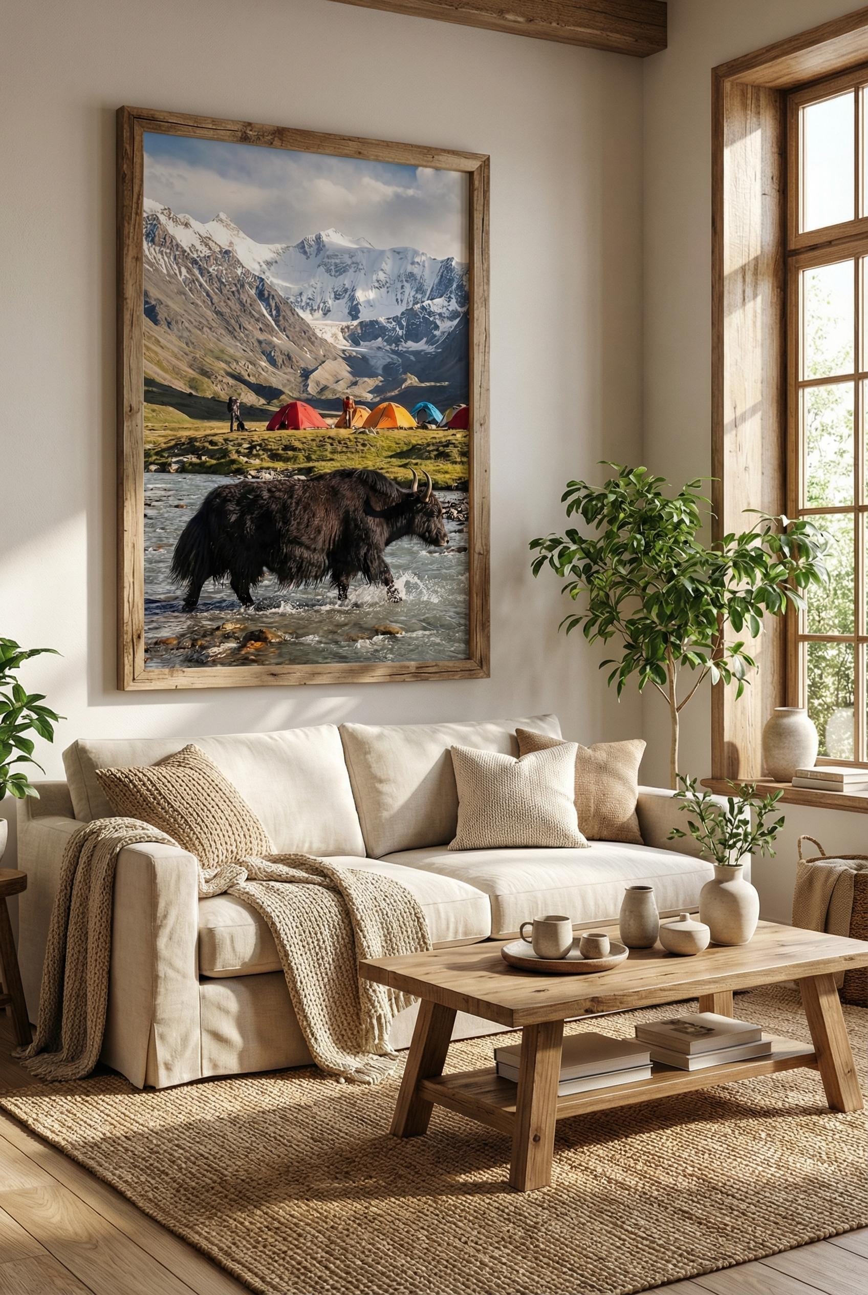 Bull Crossing River Print: Landscape Wall Art (Framed or Canvas)
