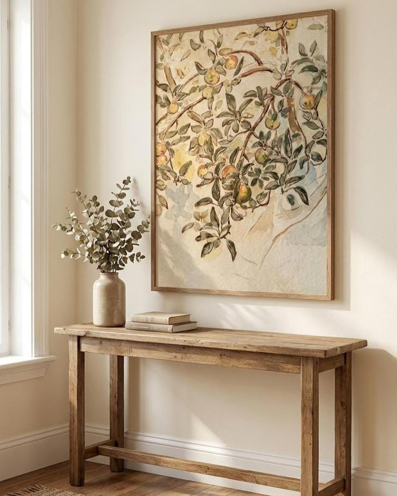 Vintage Apple Tree Print – Rustic Fruit Illustration | Botanical Wall Art
