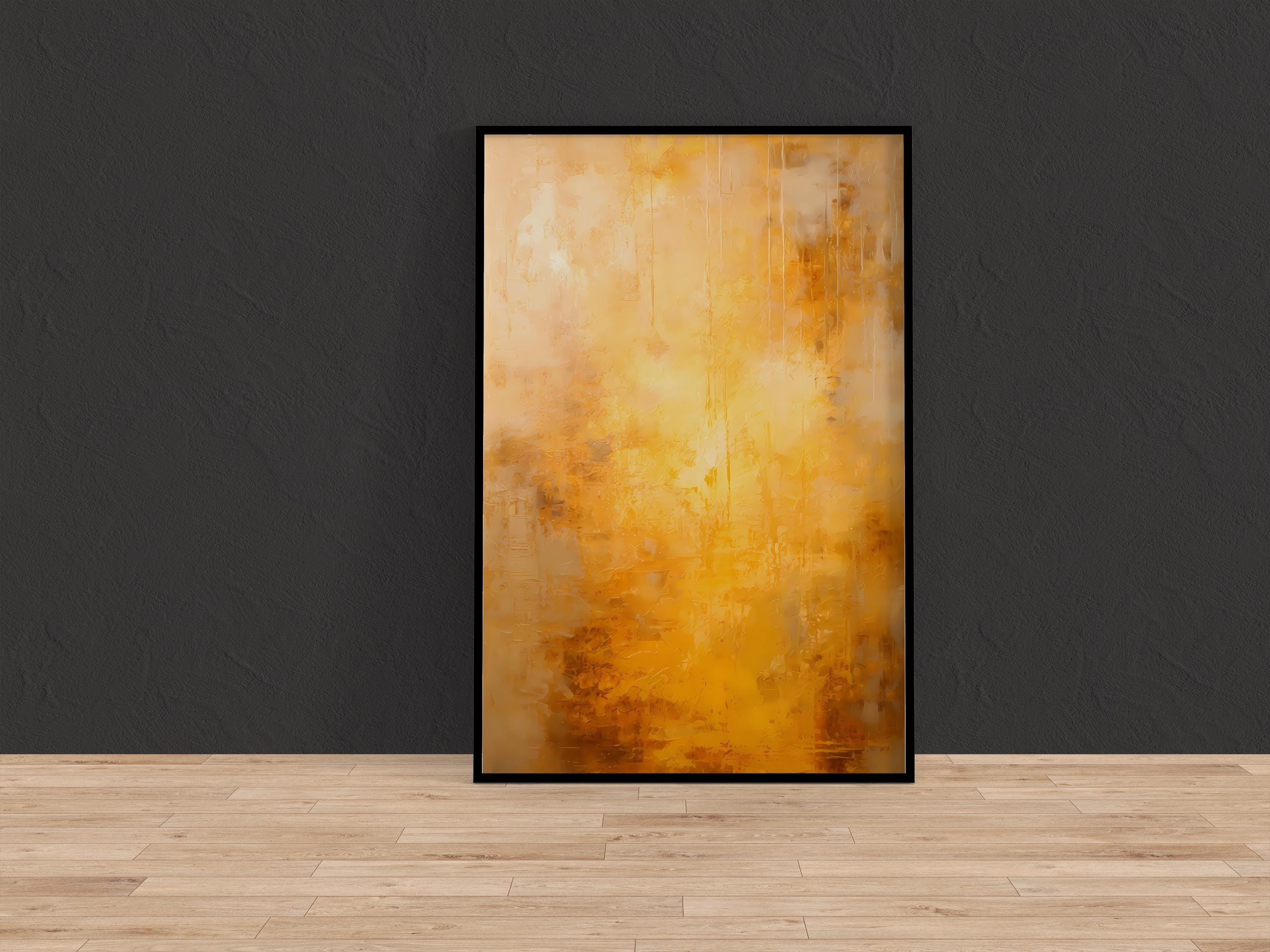 Abstract Wall Art: Gold and Yellow Sunlight - Modern Farmhouse Style