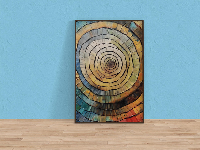 Abstract Mosaic Wall Art - Vibrant Colorful Canvas Art | Modern Tree Rings Artwork