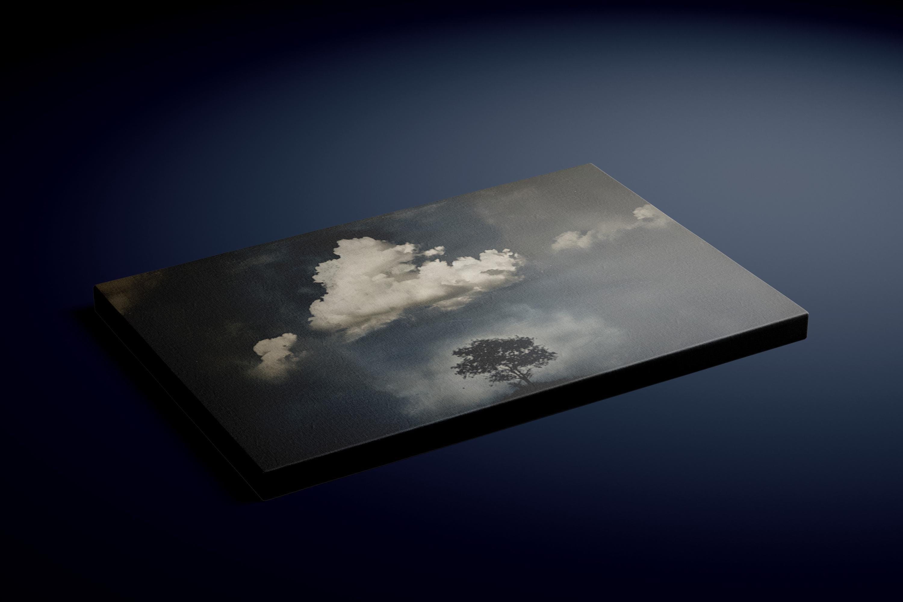 The Watcher Wall Art: Moody Tree and Cloud Scene, Vintage Style