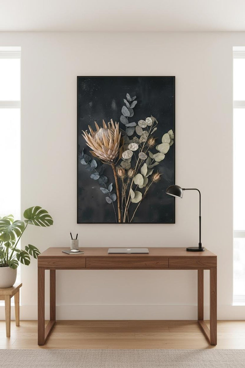 Vintage Botanical Print - Cottagecore Wall Art Featuring Dried Flower Seed Pods