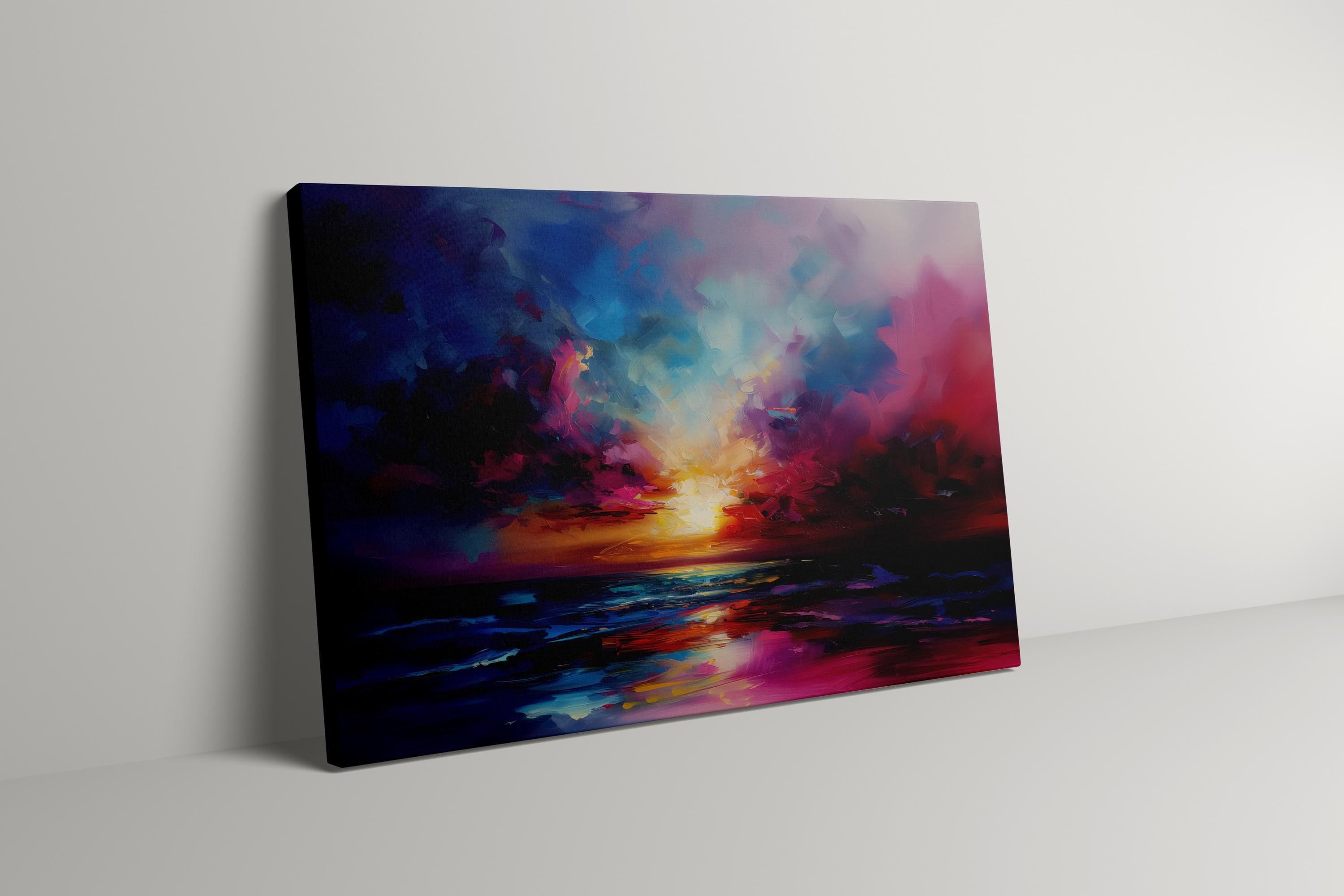 Nature-Inspired Canvas Wall Art, Sunset Colors (Ready to Hang)