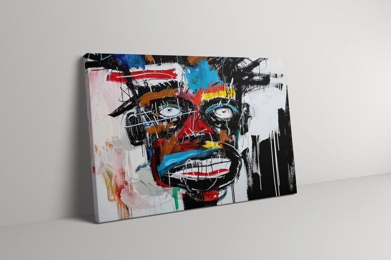 Abstract Expressionist Painting | Vibrant Wall Art With Stylized Eyes & Bold Brushstrokes