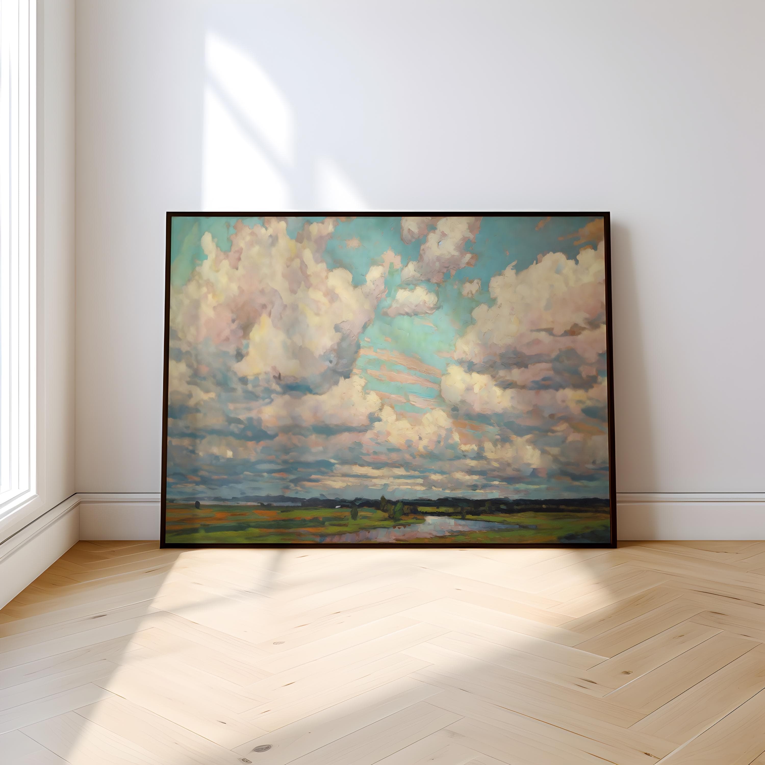 Impressionist Colorful Clouds Print - Soft Colors, Matte Finish