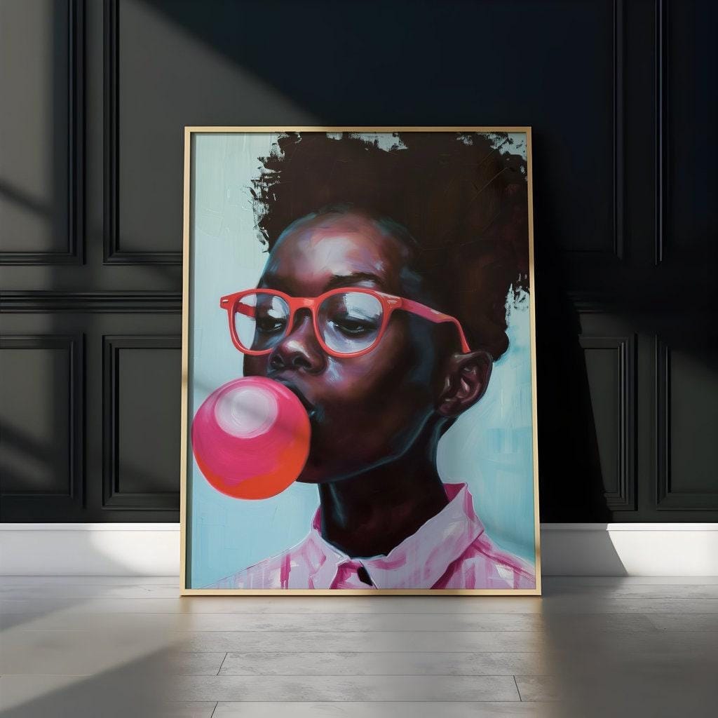 Bold Identity Print: Confident Girl with Glasses (Canvas or Matte Paper)