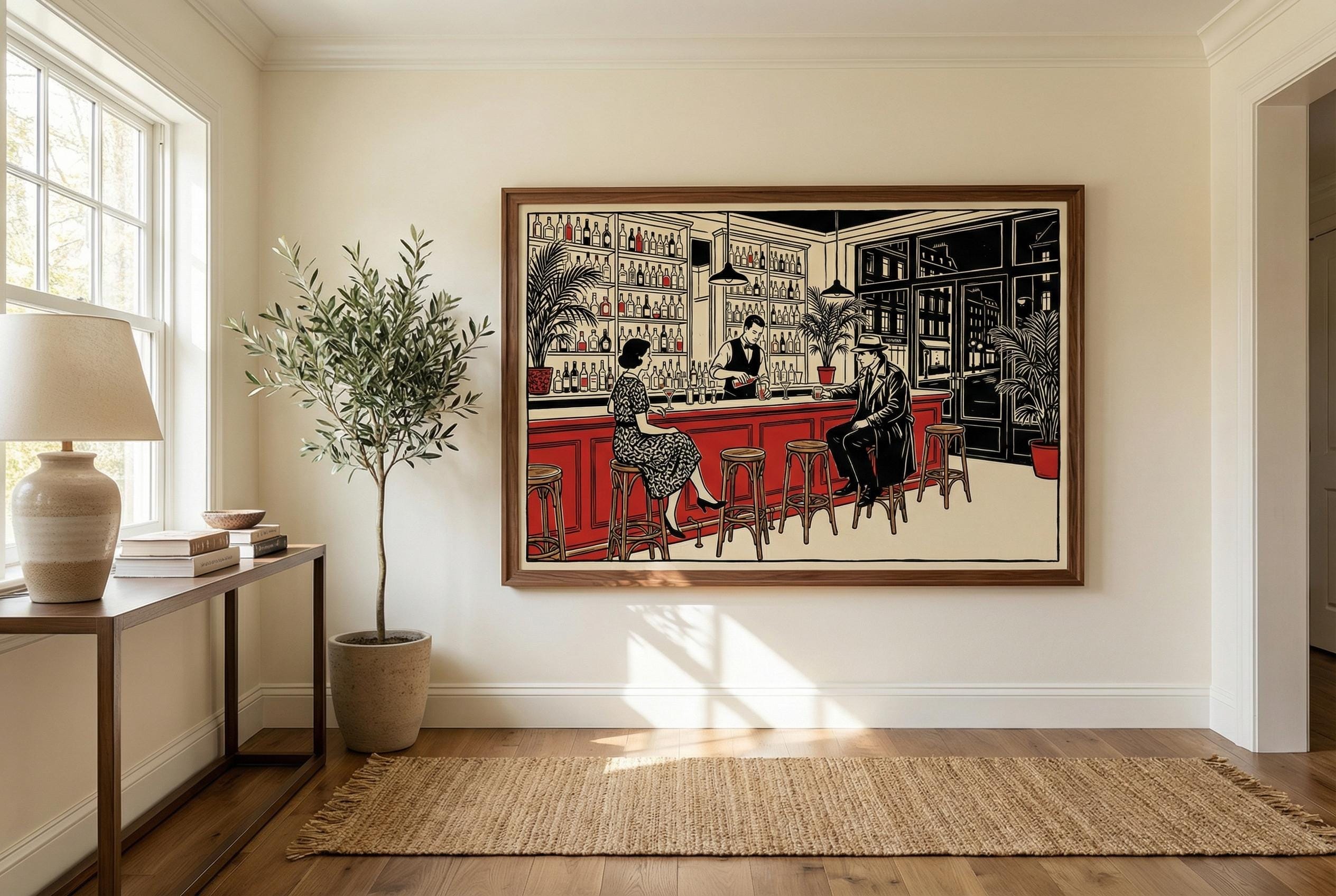 Bar Break Art Print: Home and Office Decor (Multiple Frame Choices)