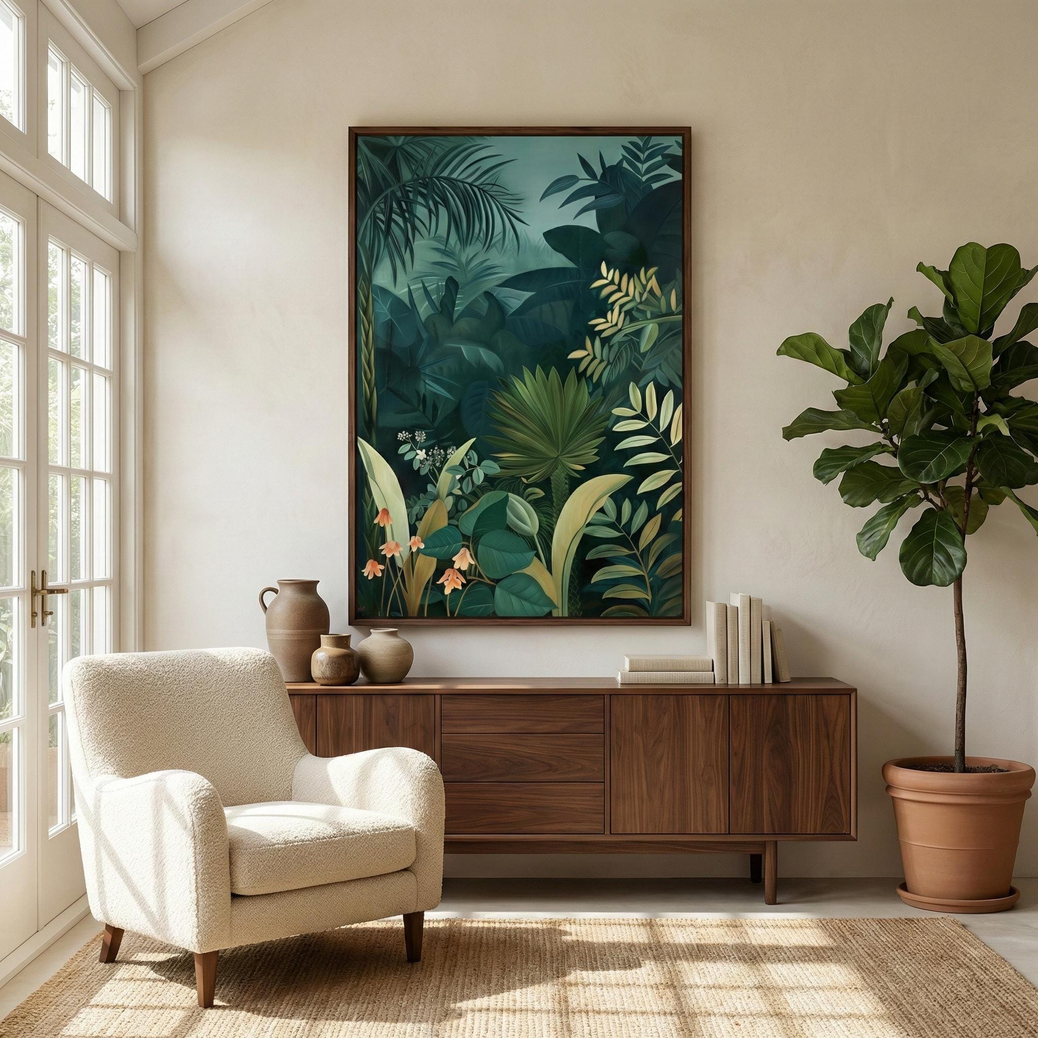 Minimalist Green Abstract Art: Large Arch Painting for Modern Walls