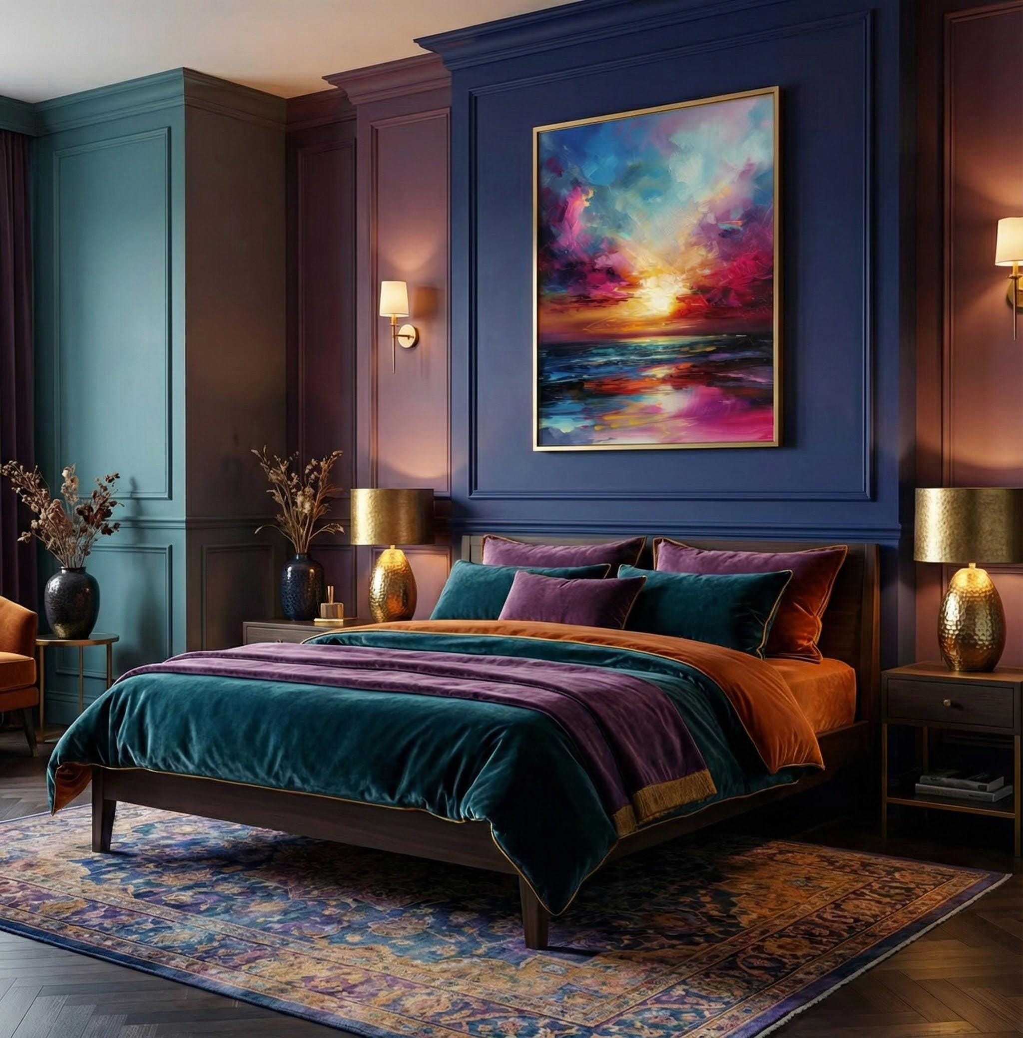 Nature-Inspired Canvas Wall Art, Sunset Colors (Ready to Hang)