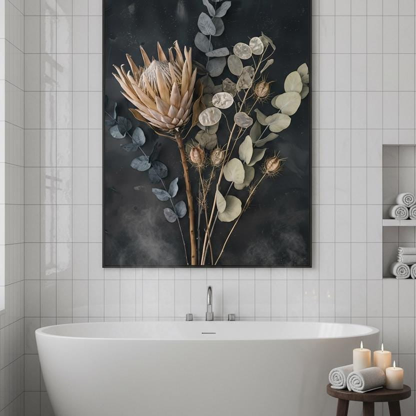 Vintage Botanical Print - Cottagecore Wall Art Featuring Dried Flower Seed Pods