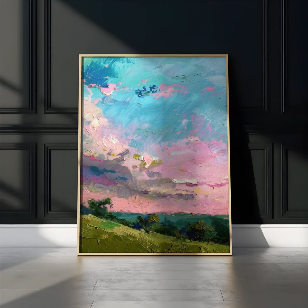 Dreamscape Horizon: Vibrant Abstract Landscape Canvas Art | Colorful & Expressive Wall Decor