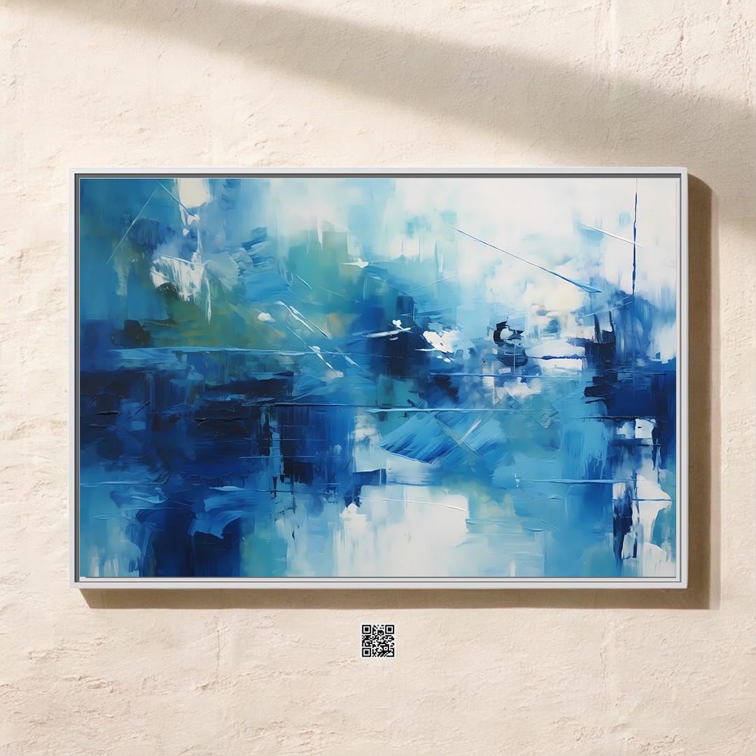 The Blue Deep: Modern Expressionist Abstract Art | Serene & Dynamic Blue Wall Decor