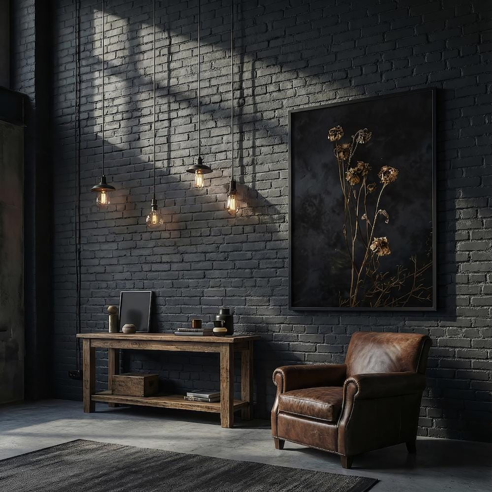 Dark Moody Wildflower Art: Vintage Botanical Print on Canvas