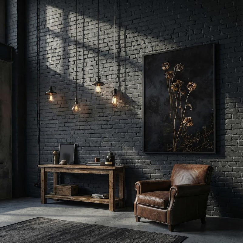 Dark Moody Wildflower Art: Vintage Botanical Print on Canvas