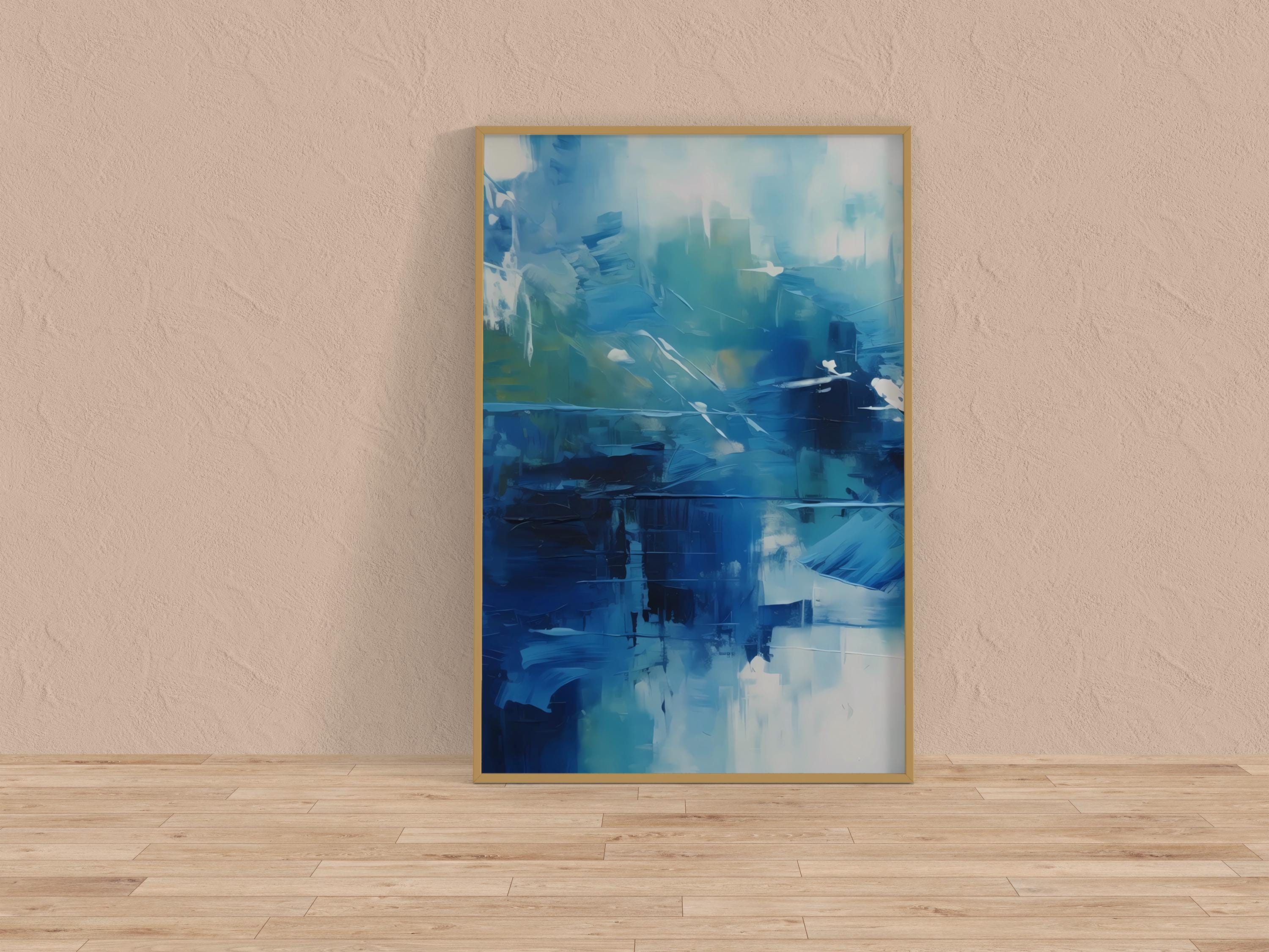 The Blue Deep: Modern Expressionist Abstract Art | Serene & Dynamic Blue Wall Decor