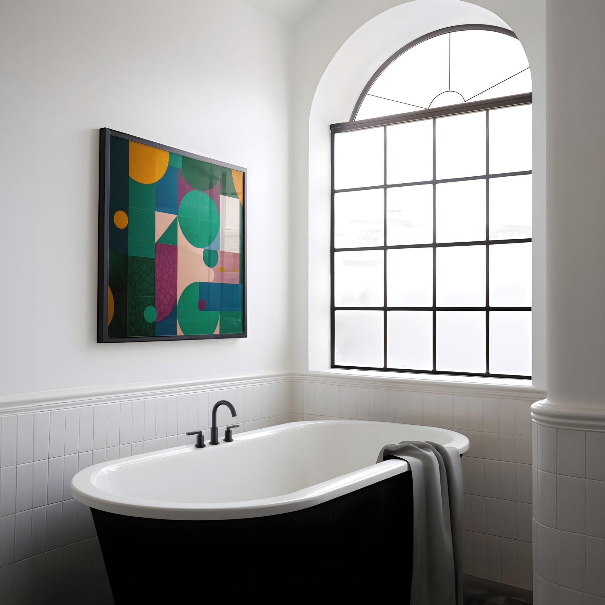 Geometric Harmony: Modern Minimalist Abstract Art | Colorful & Balanced Wall Decor