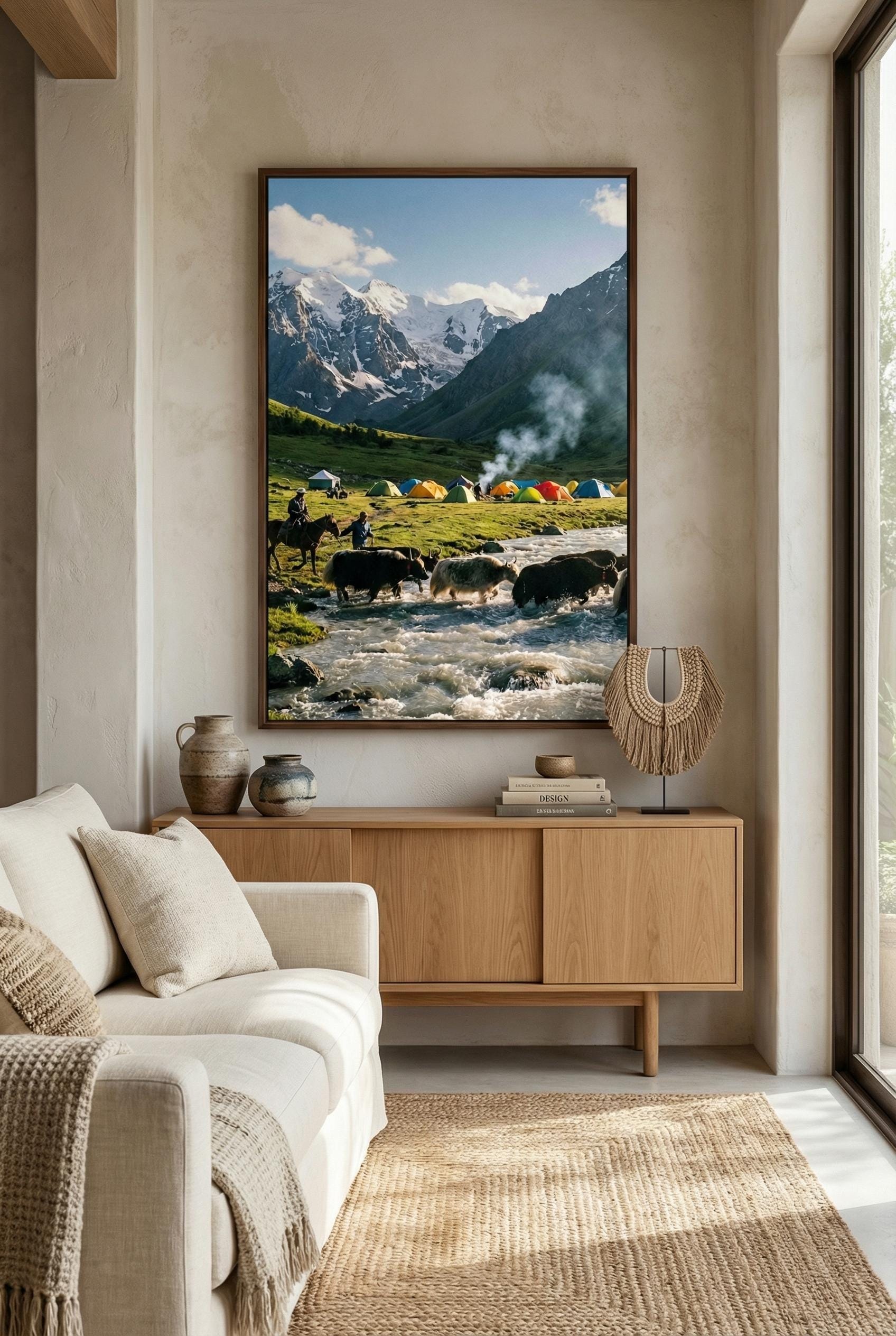 Nature Wall Art Print: Green Mountain Landscape - Canvas or Framed