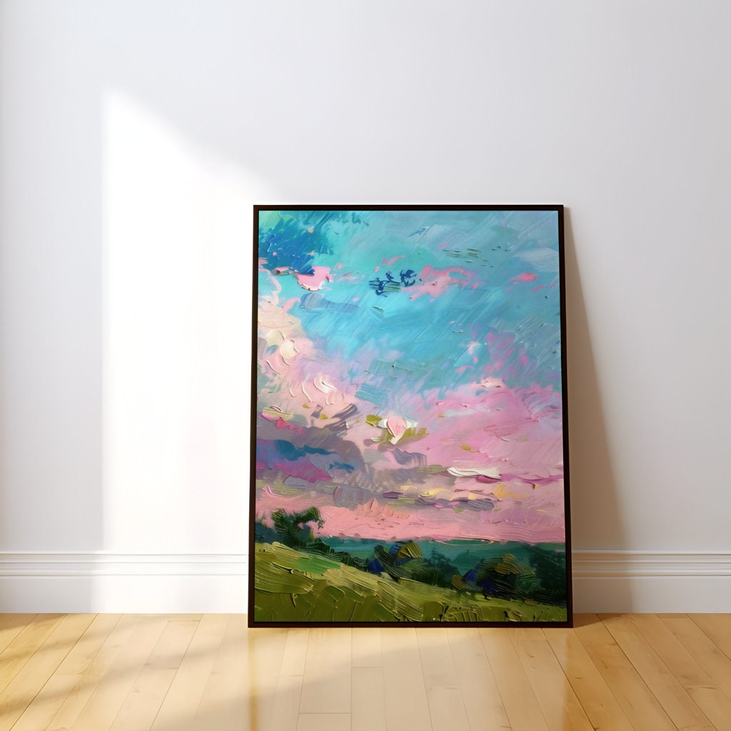 Dreamscape Horizon: Vibrant Abstract Landscape Canvas Art | Colorful & Expressive Wall Decor