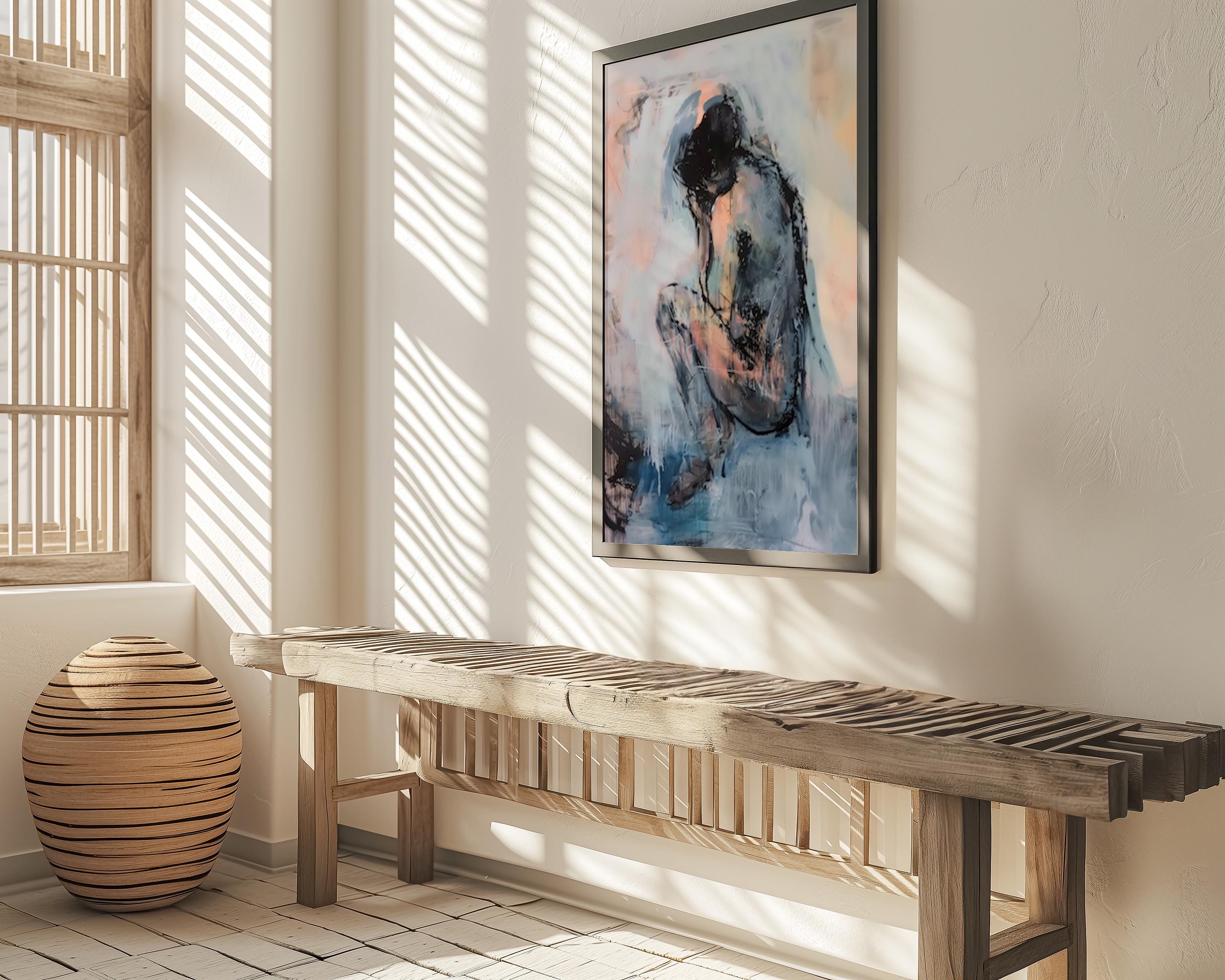 The Interior: Contemplative Woman Abstract Portrait | Serene & Introspective Wall Art