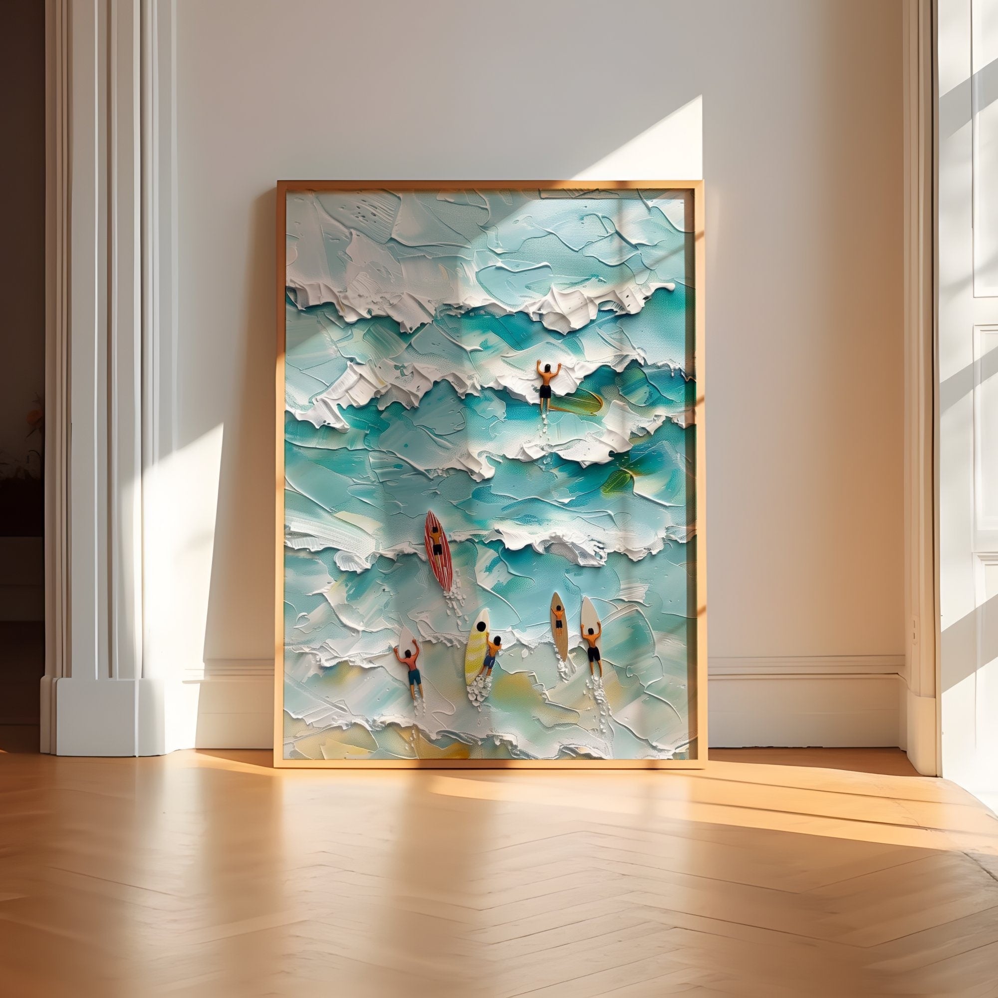 The Summer Pulse: Abstract Surfing & Ocean Art | Modern Minimalist Coastal Wall Decor