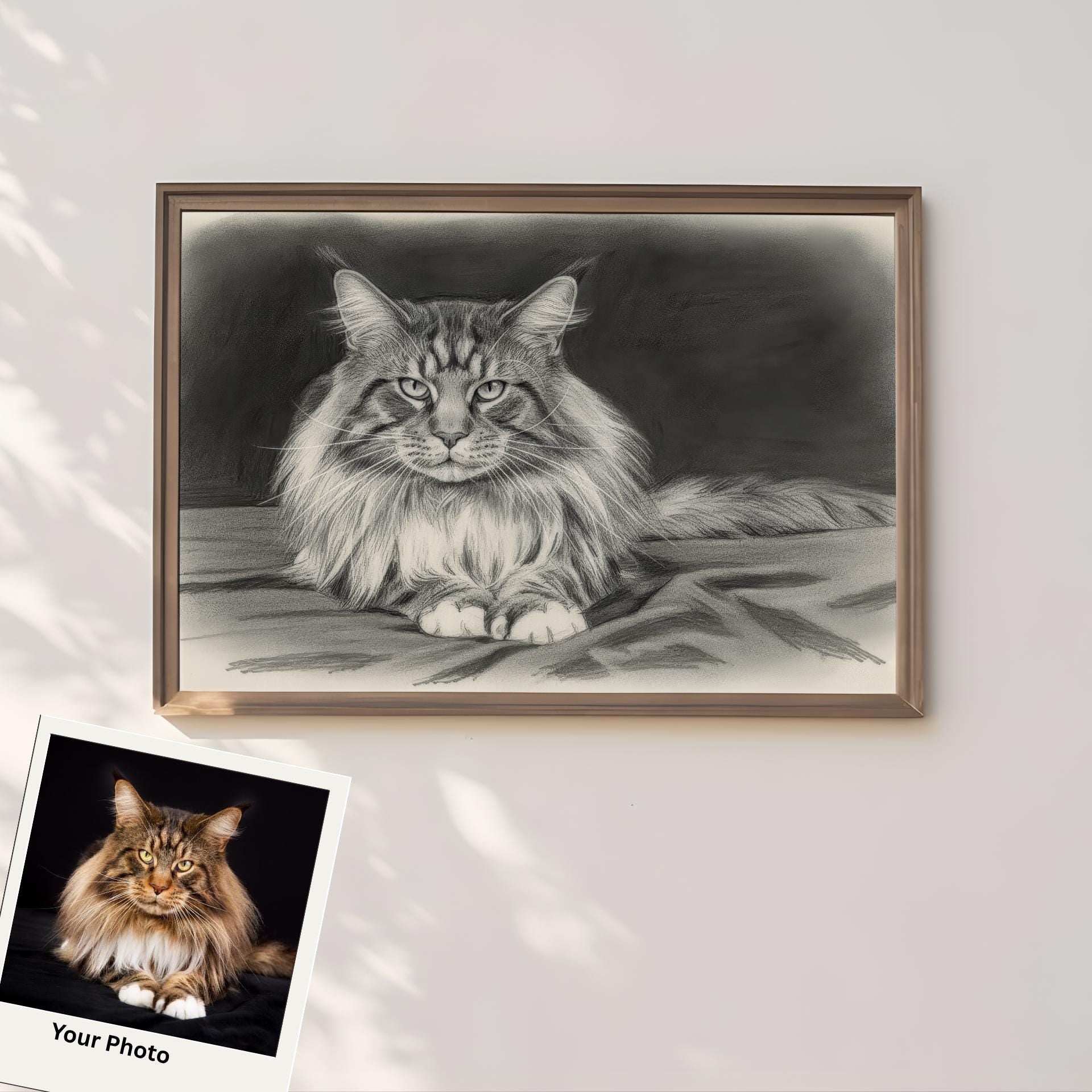 Cat Portrait Artwork: Personalized Watercolor or Matte Print - From Your Photo