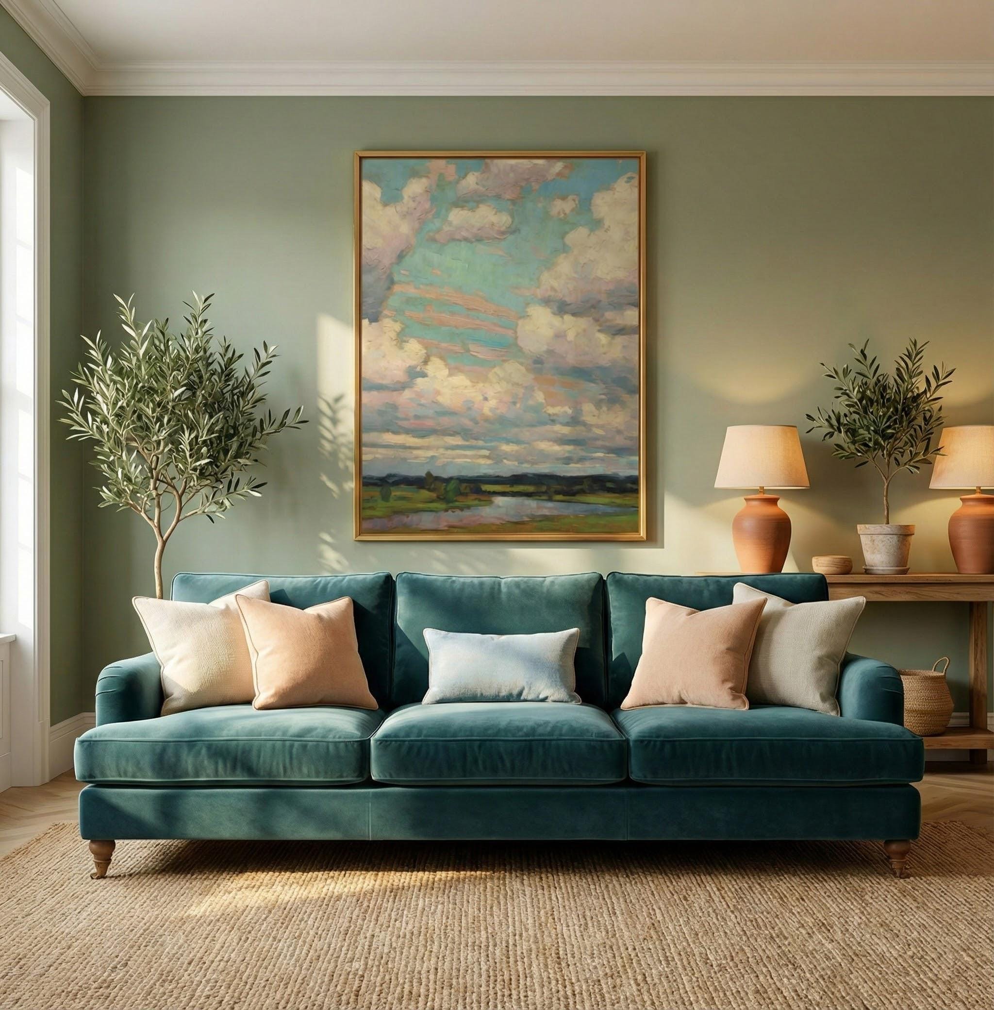 Impressionist Colorful Clouds Print - Soft Colors, Matte Finish