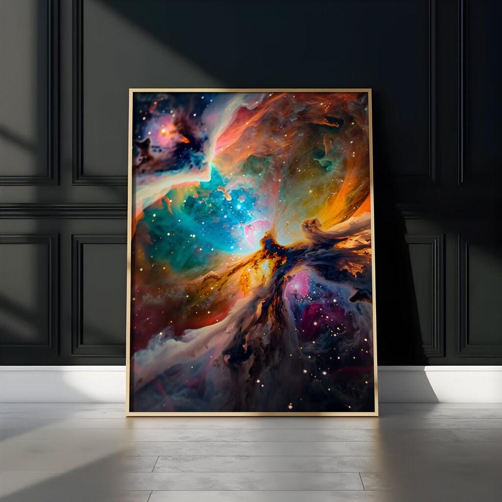 Cosmic Nebula Canvas Art: Vibrant & Ethereal Space Landscape | Modern Wall Decor